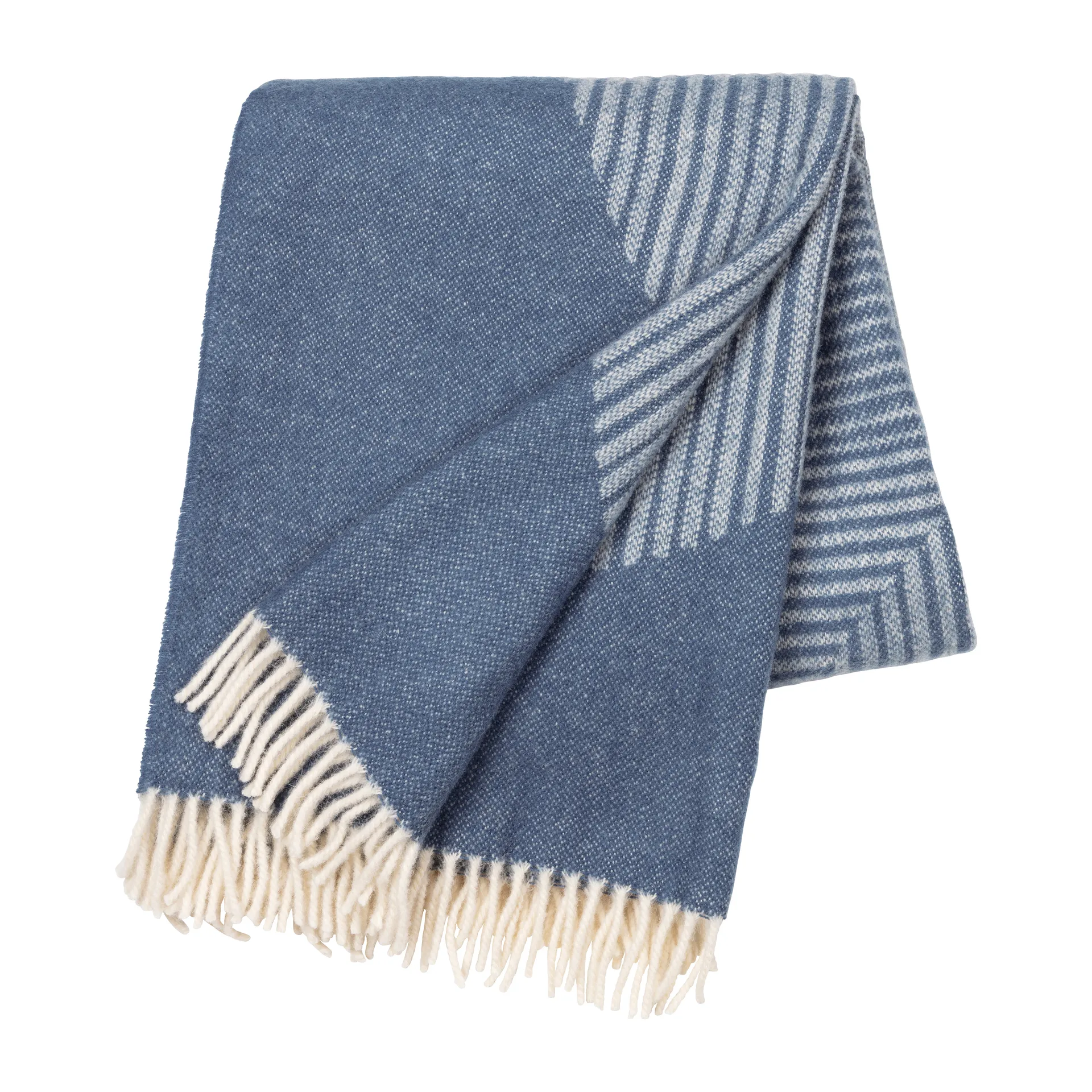 Plaid en laine Circles 130x185 cm, Bleu NJRD