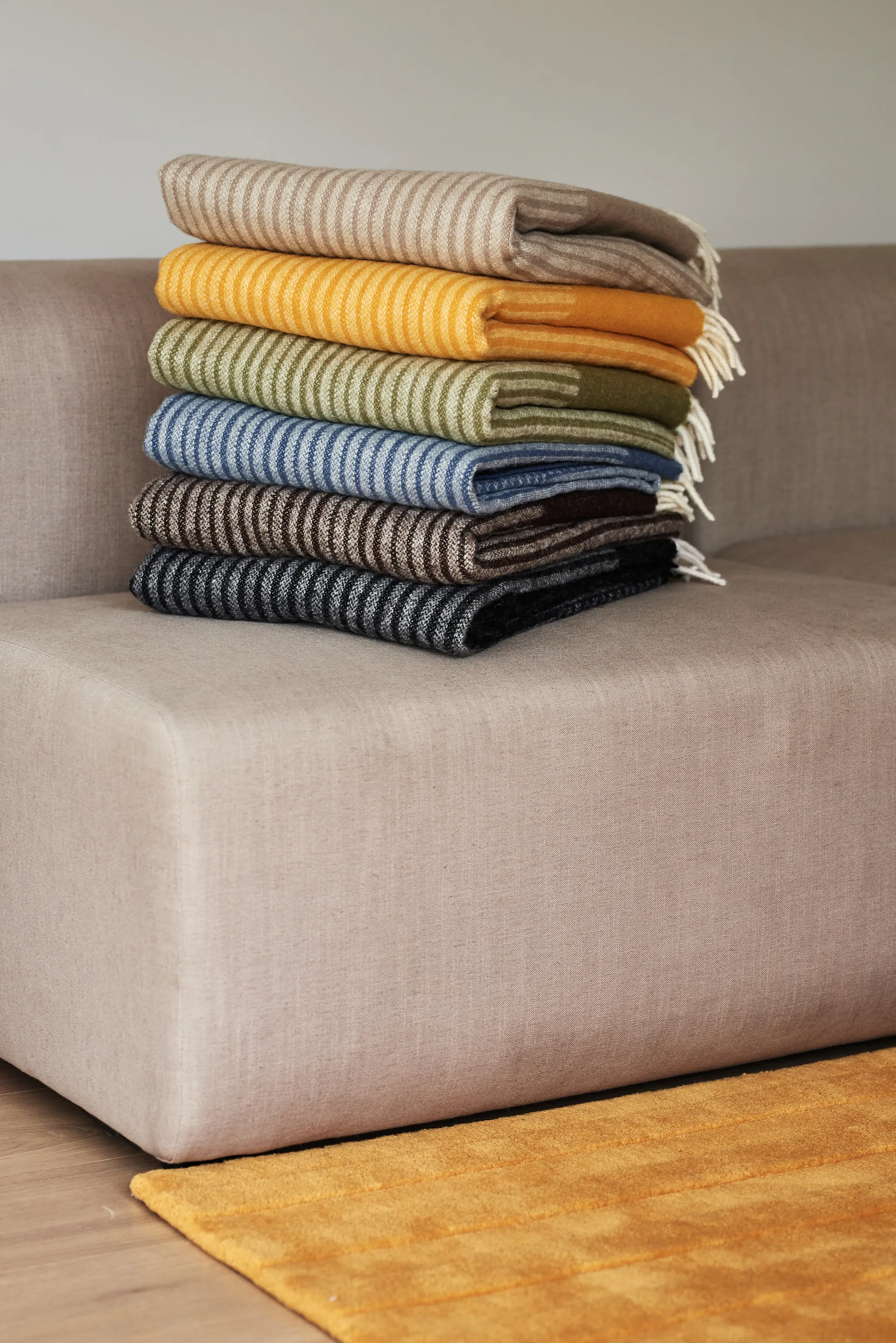 Plaid en laine Circles 130x185 cm, Bleu NJRD