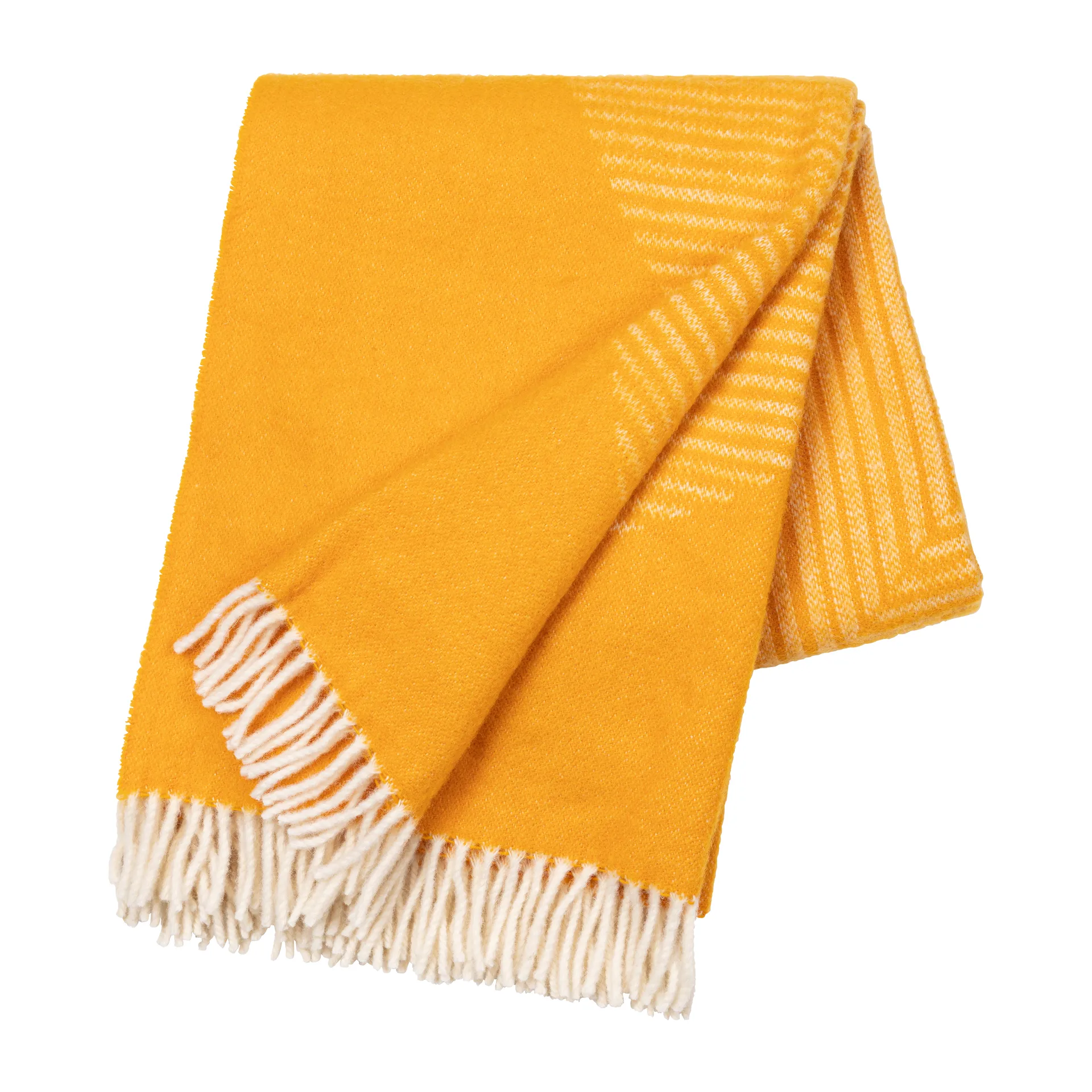 Plaid en laine Circles 130x185 cm, Jaune NJRD