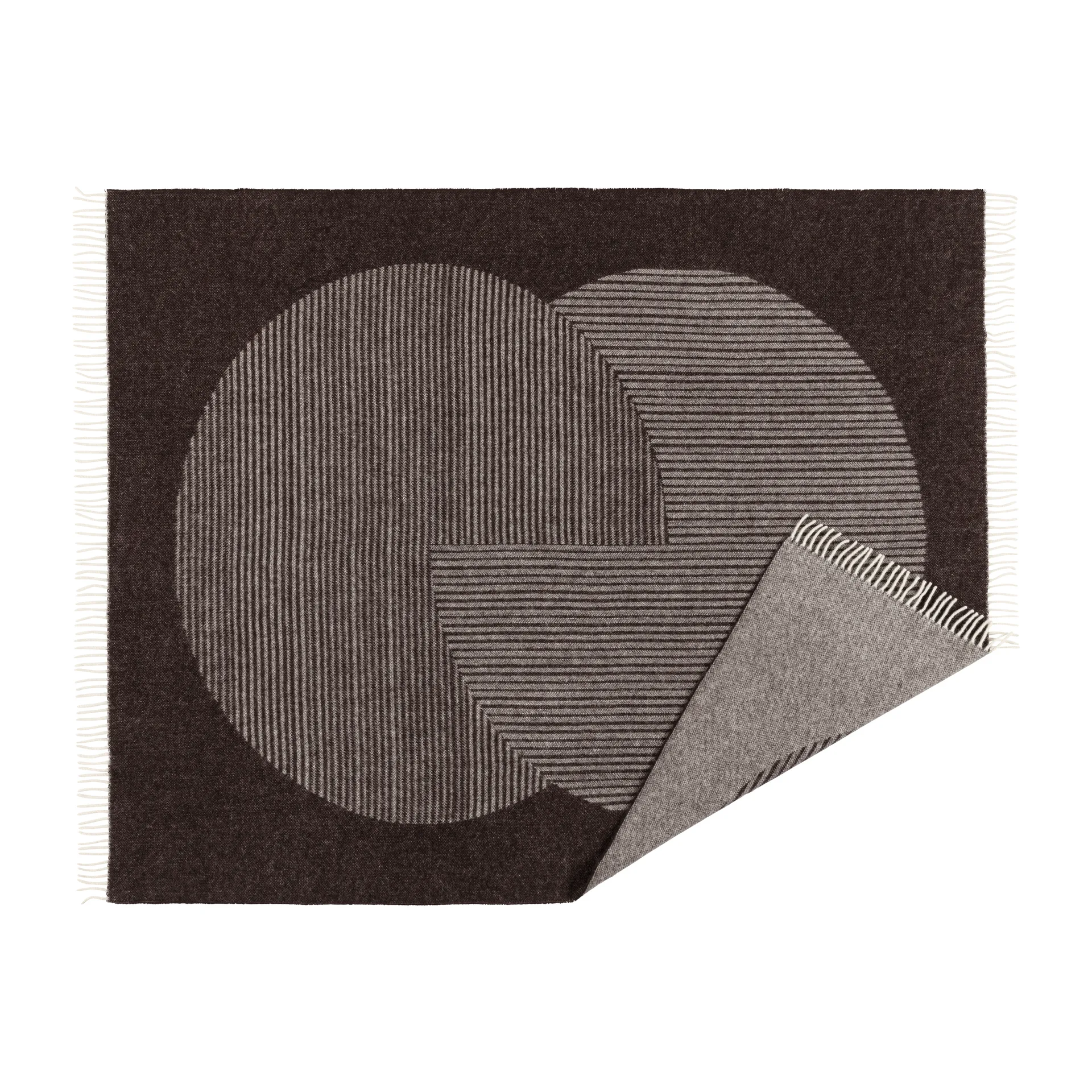 Plaid en laine Circles 130x185 cm, Marron NJRD