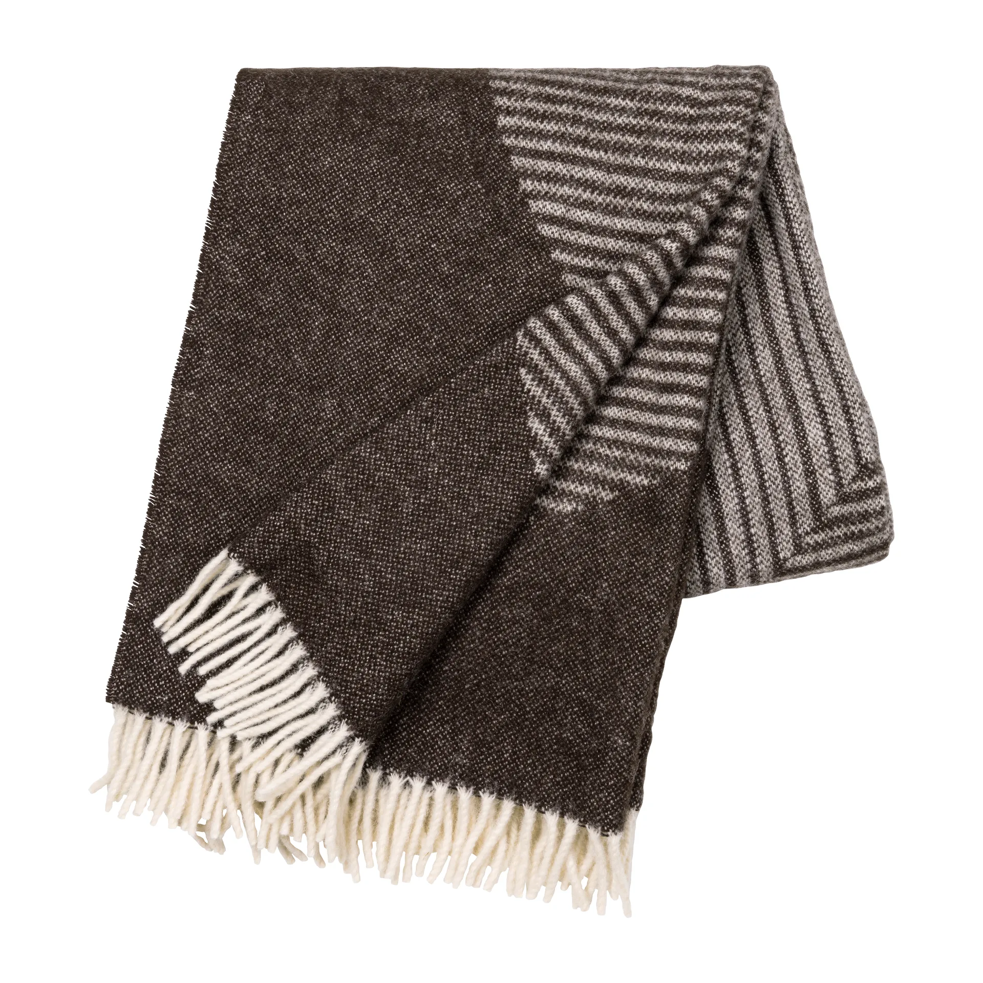 Plaid en laine Circles 130x185 cm, Marron NJRD