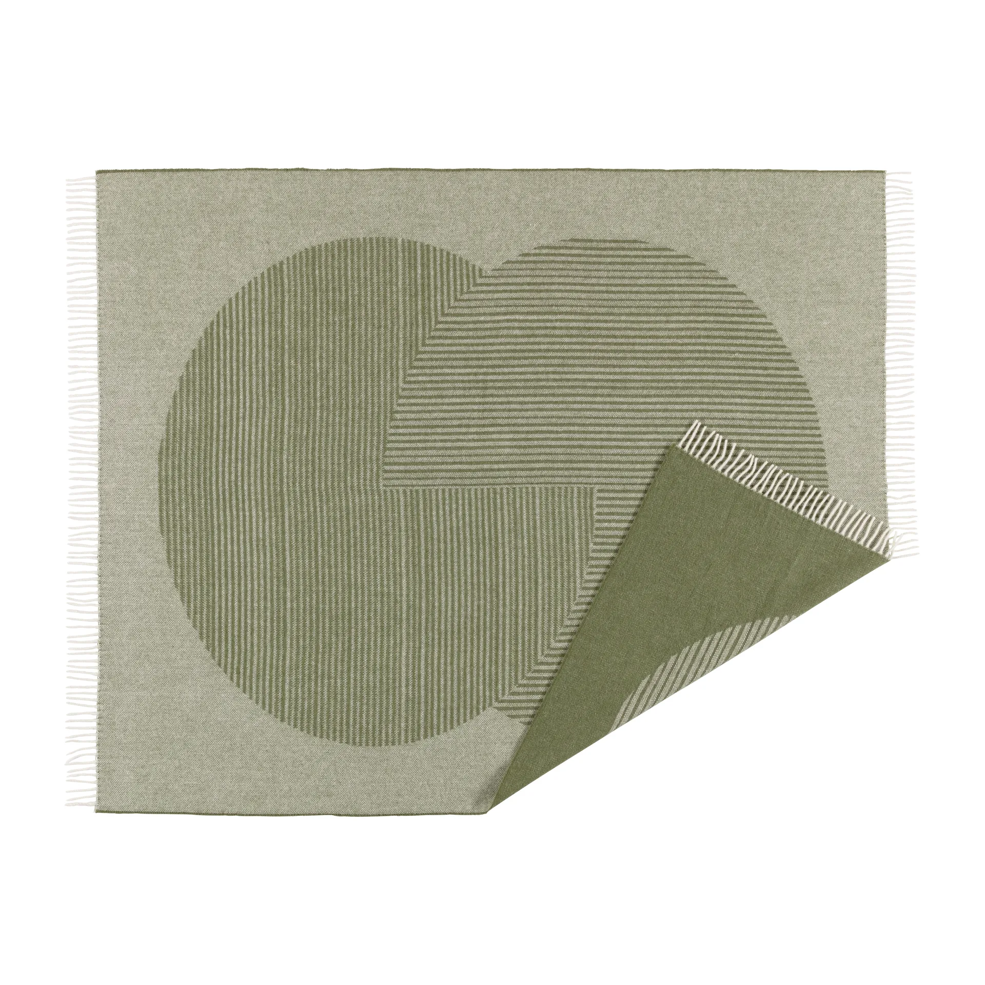 Plaid en laine Circles 130x185 cm, Vert NJRD