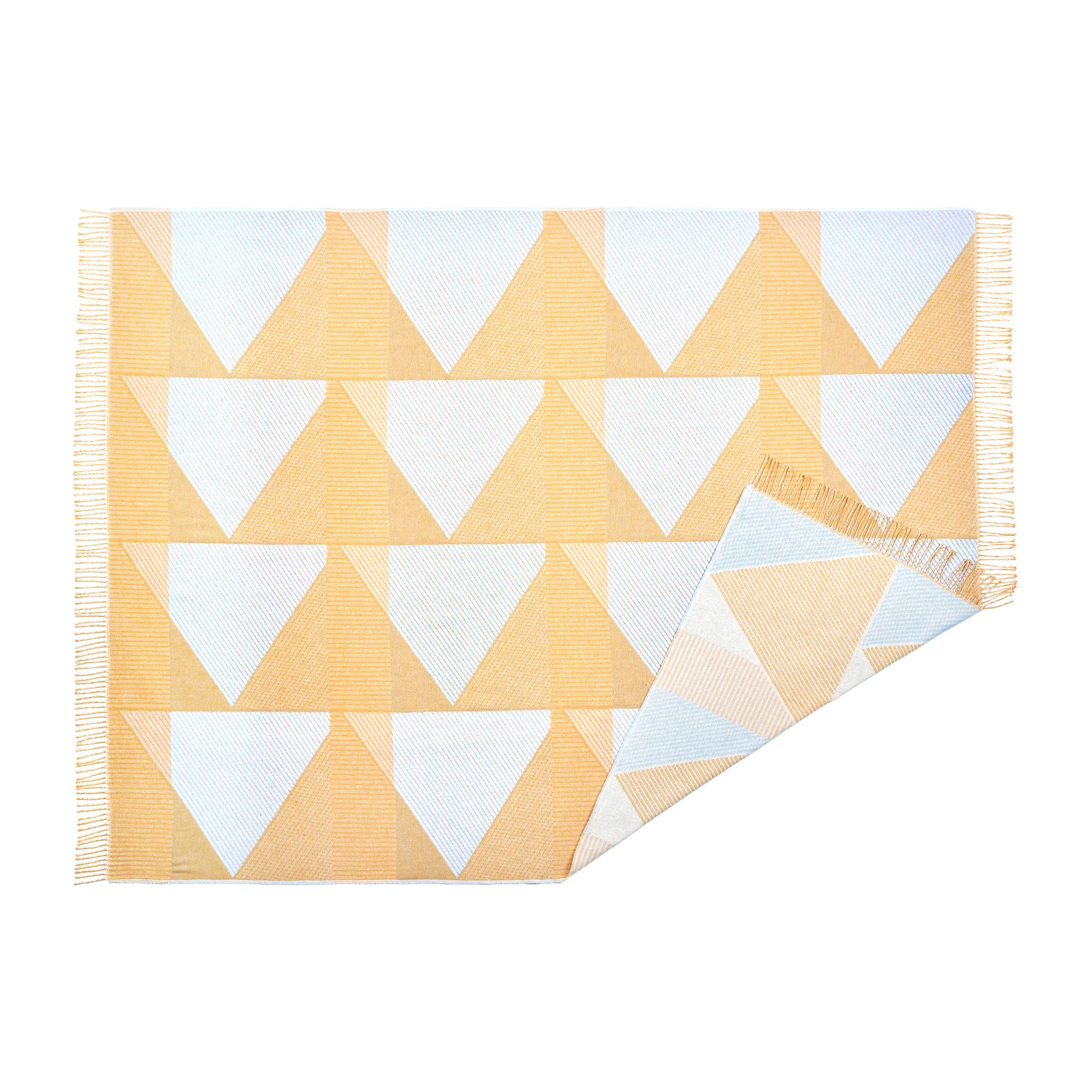 Plaid en laine Metric focus No. 2 130x185 cm, Jaune NJRD