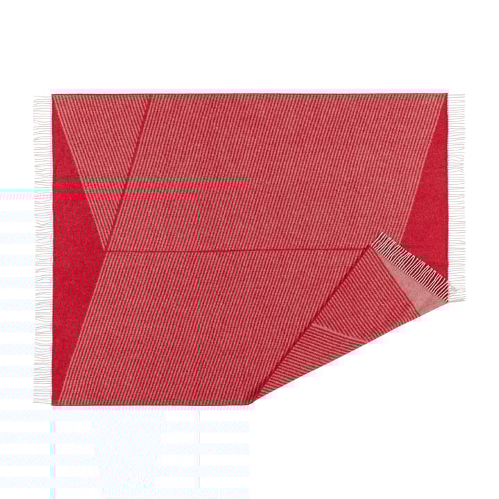 Plaid en laine Rectangles seasonal edition 130x185 cm, Rouge NJRD
