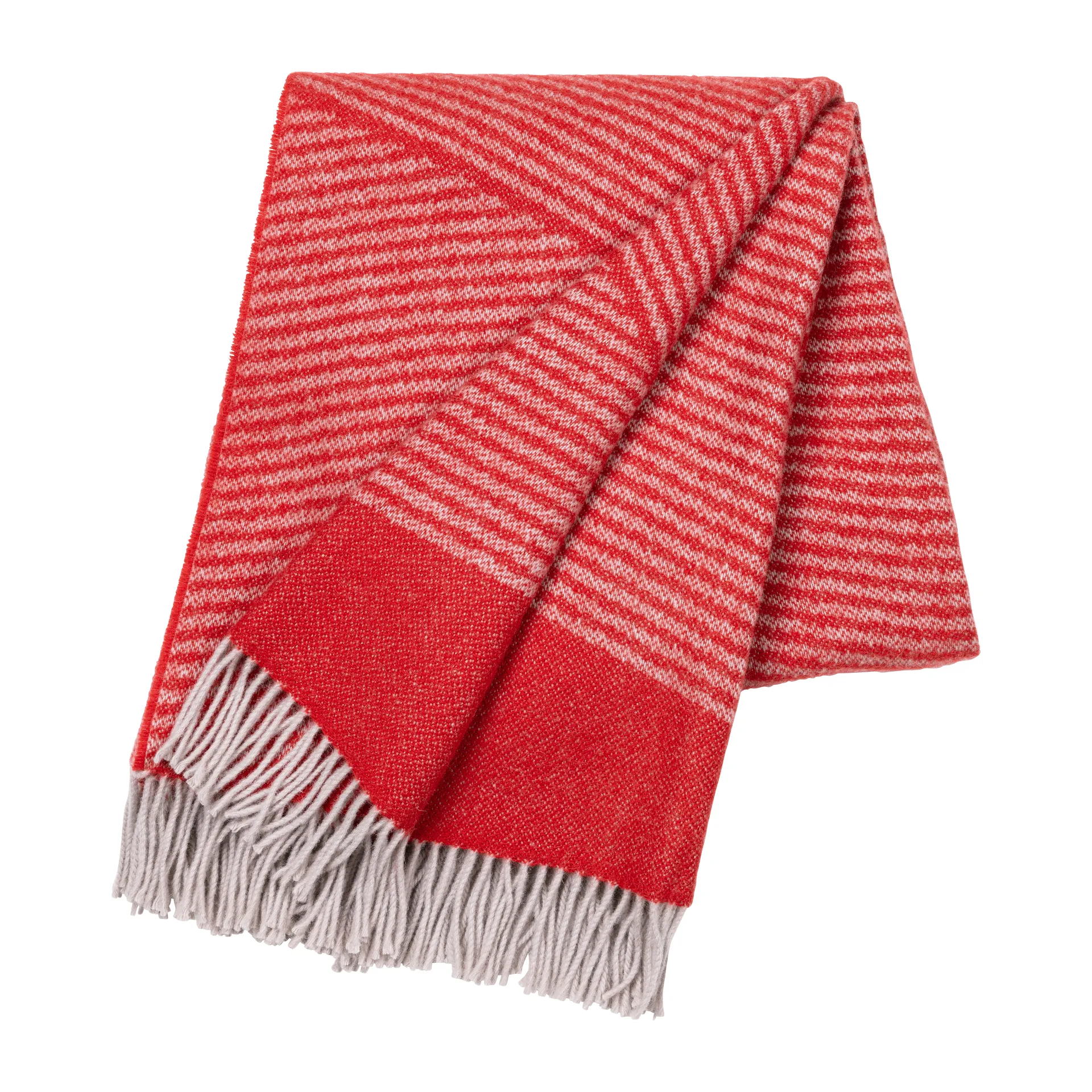 Plaid en laine Rectangles seasonal edition 130x185 cm, Rouge NJRD