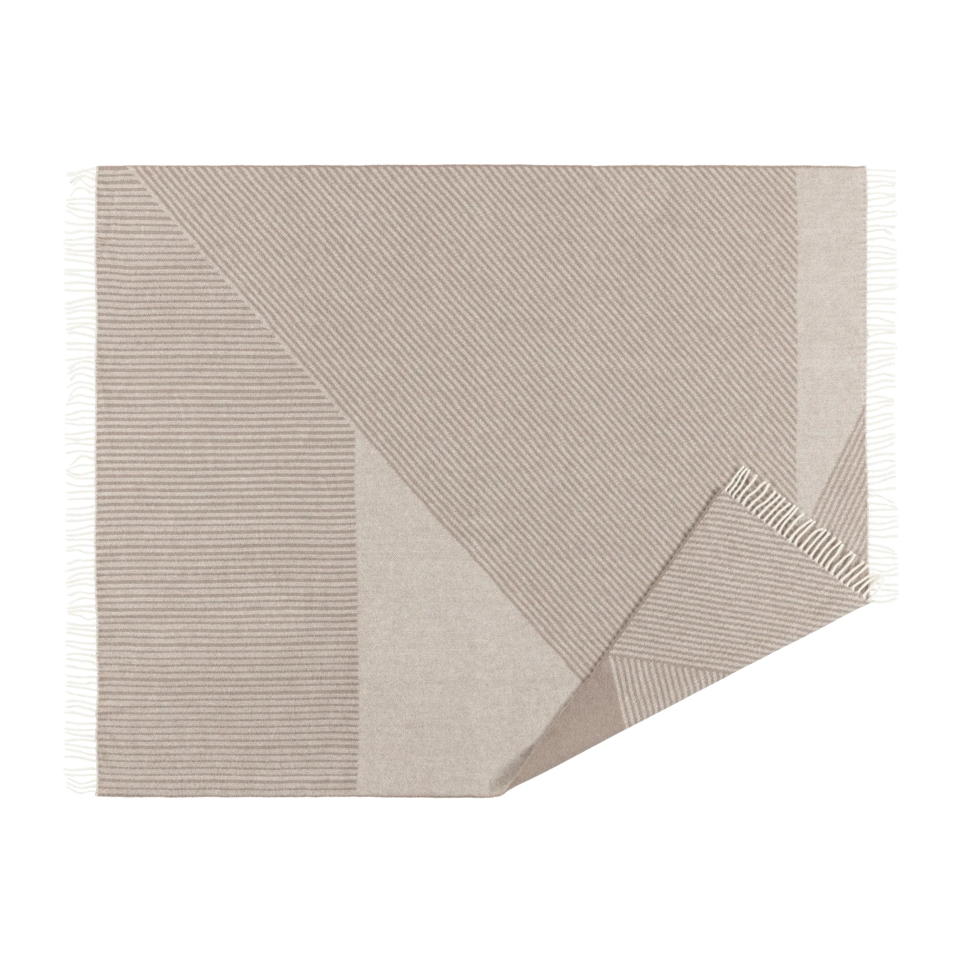 Plaid en laine Stripes 130x185 cm, Beige NJRD