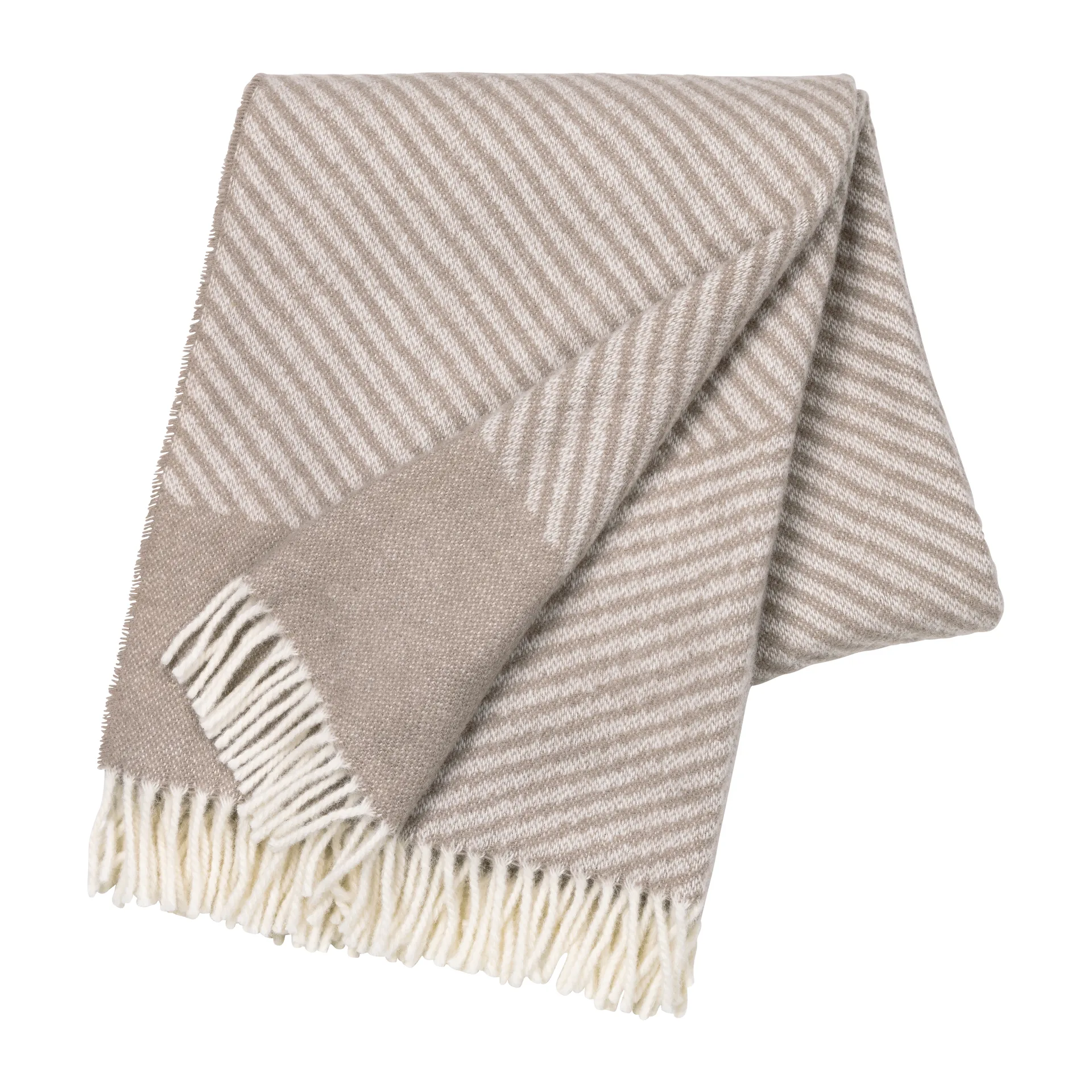 Plaid en laine Stripes 130x185 cm, Beige NJRD