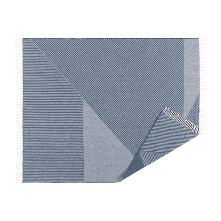 Plaid en laine Stripes 130x185 cm - Bleu - NJRD