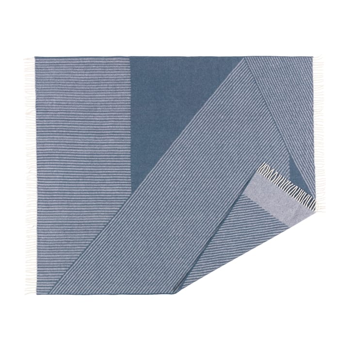 Plaid en laine Stripes 130x185 cm - Bleu - NJRD