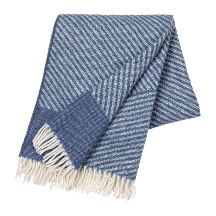Plaid en laine Stripes 130x185 cm - Bleu - NJRD