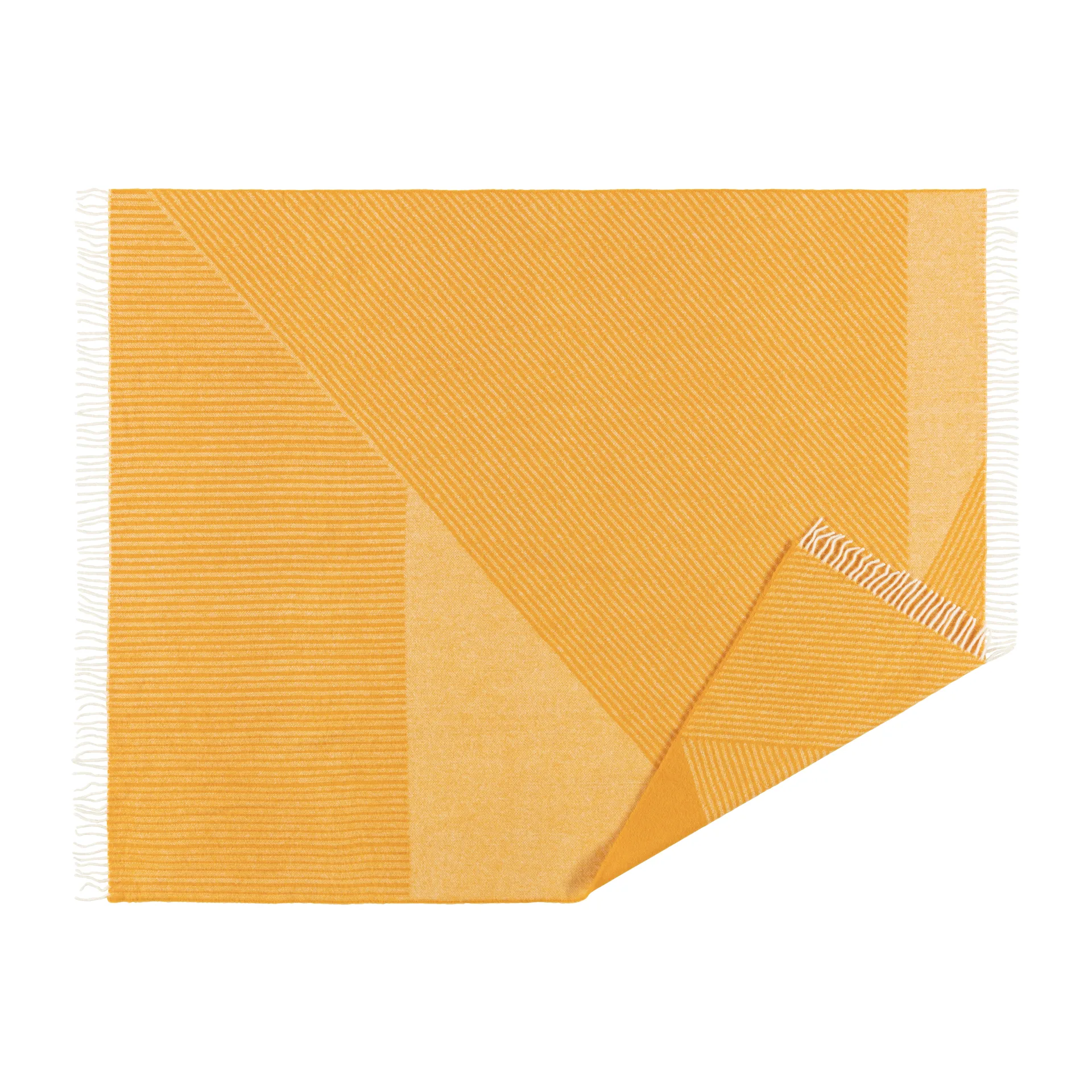 Plaid en laine Stripes 130x185 cm, Jaune NJRD
