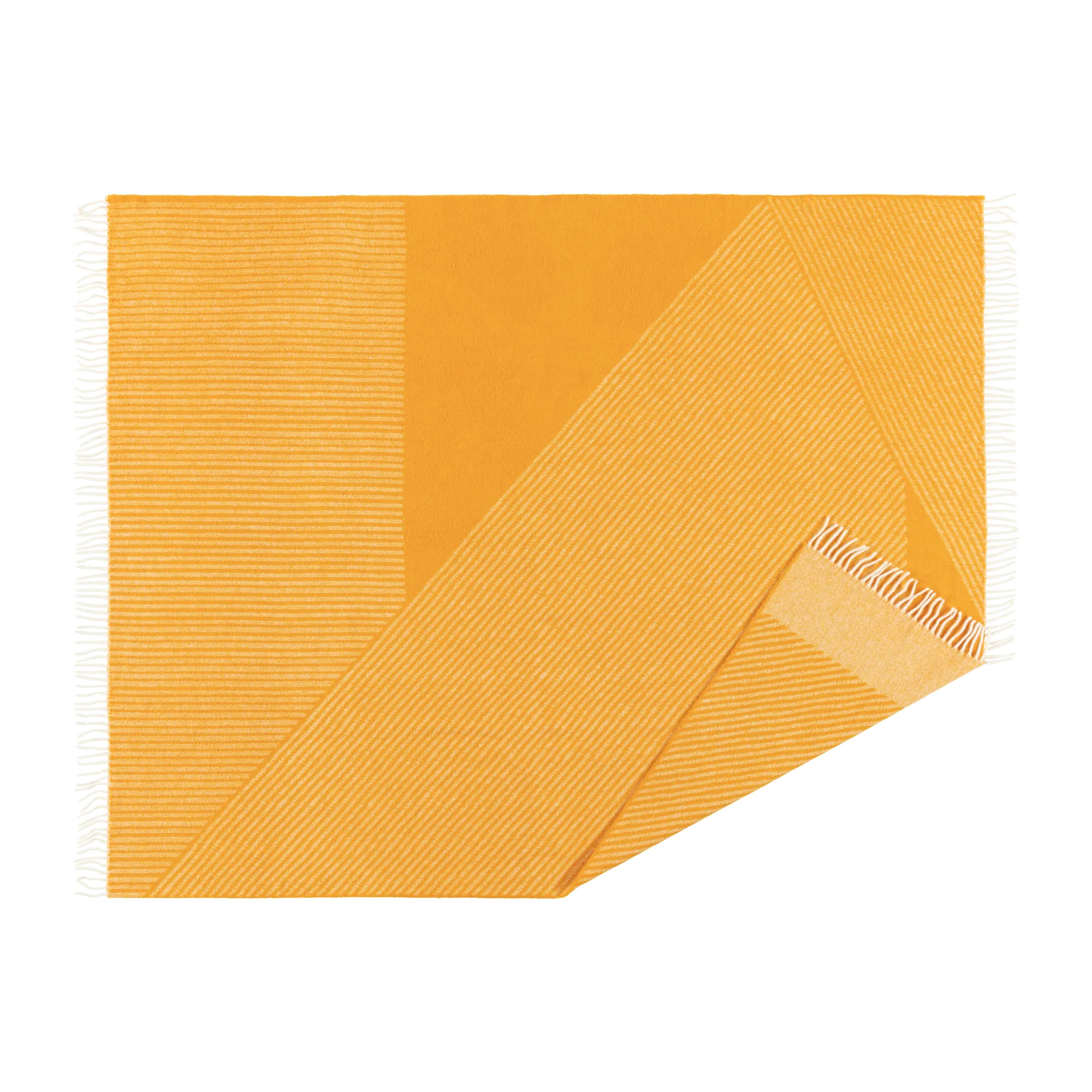 Plaid en laine Stripes 130x185 cm, Jaune NJRD