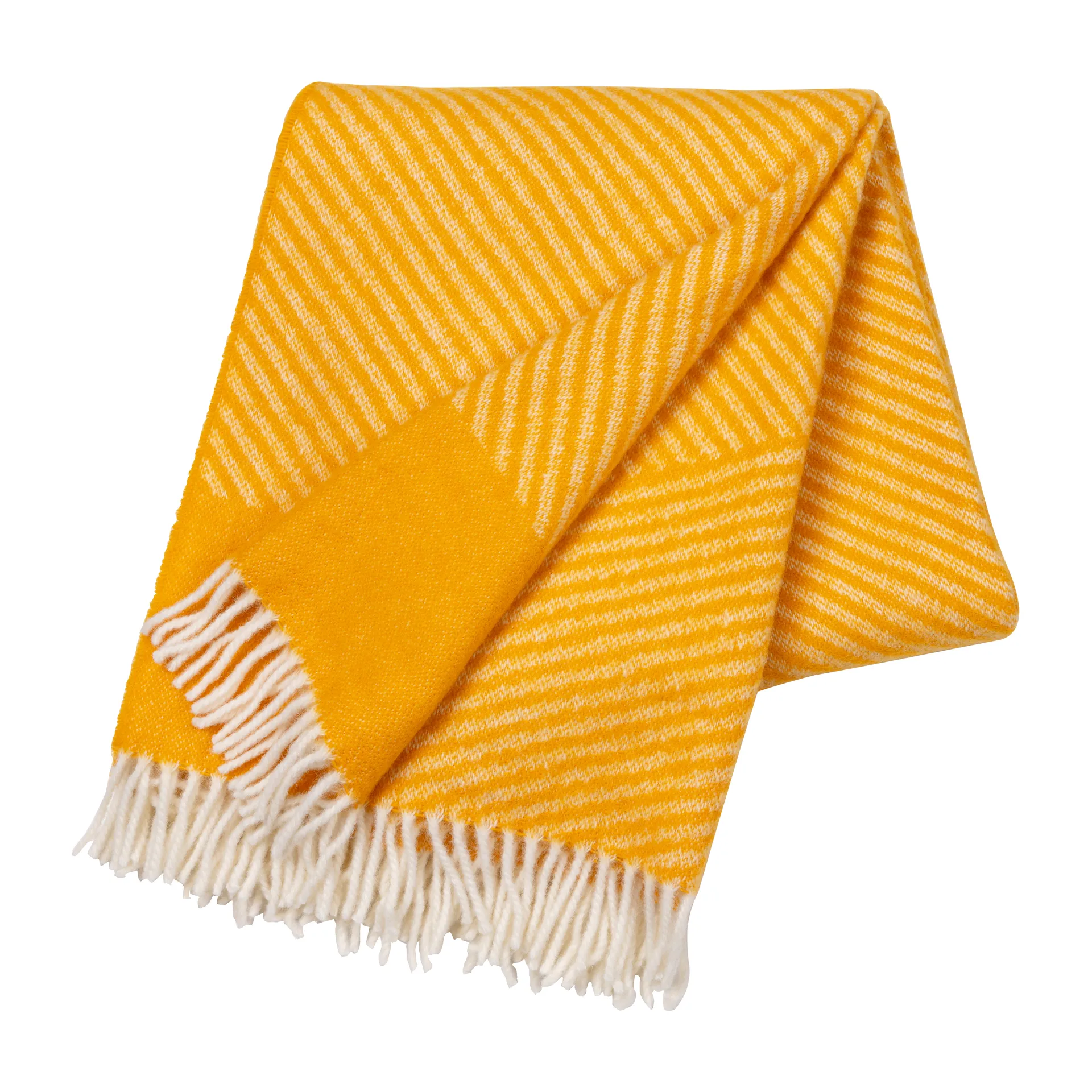 Plaid en laine Stripes 130x185 cm, Jaune NJRD