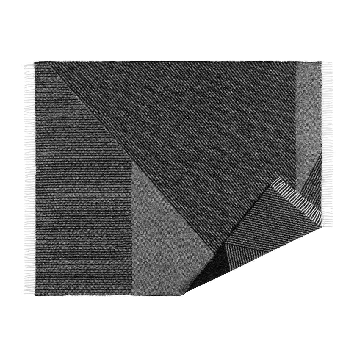 NJRD Plaid en laine Stripes 130x185 cm Noir | Design Scandinave | Plaids & couvertures en laine | Noir