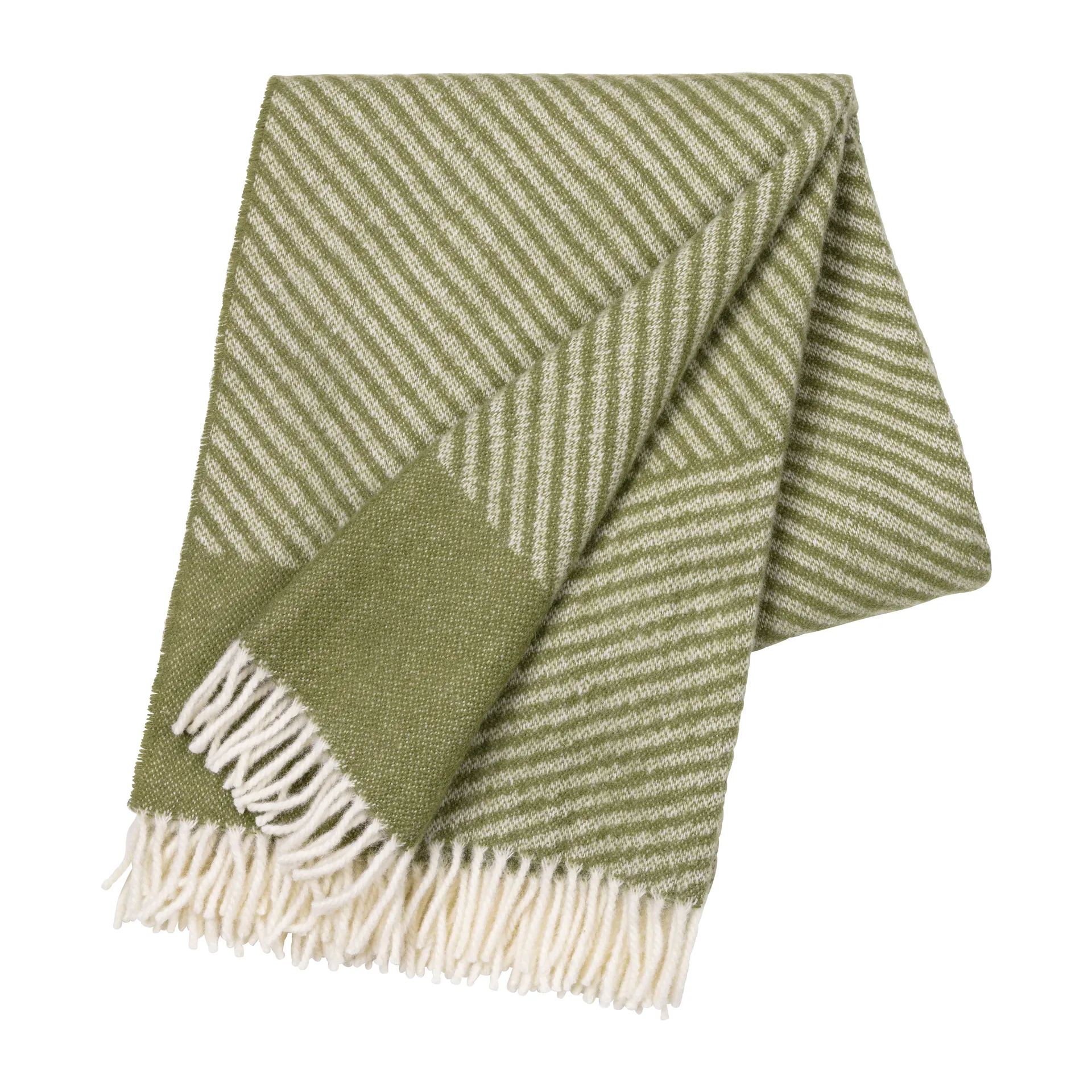 Plaid en laine Stripes 130x185 cm, Vert NJRD