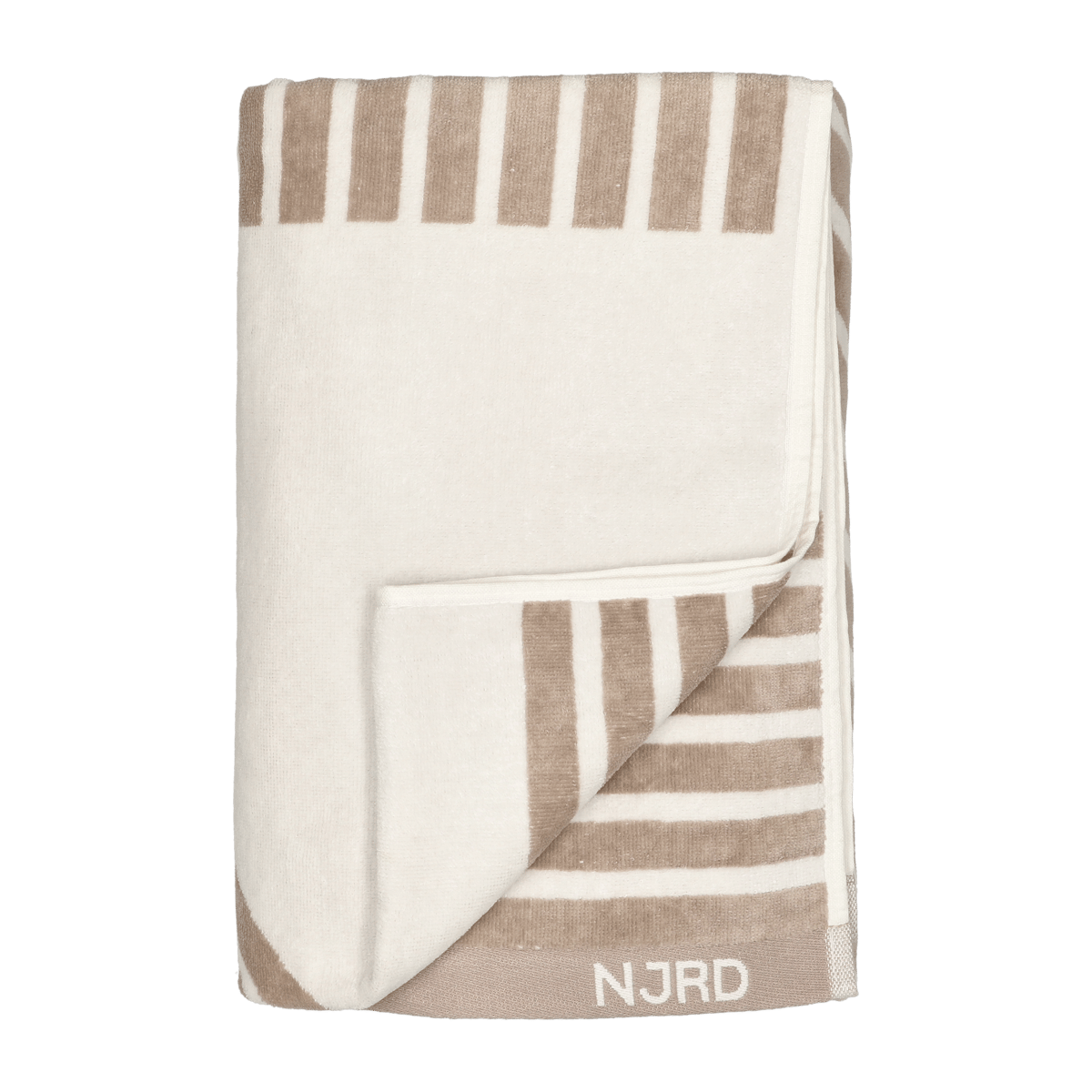 NJRD Serviette de bain rayée 100x150 cm Beige | Design Scandinave | Serviettes de bain | Beige