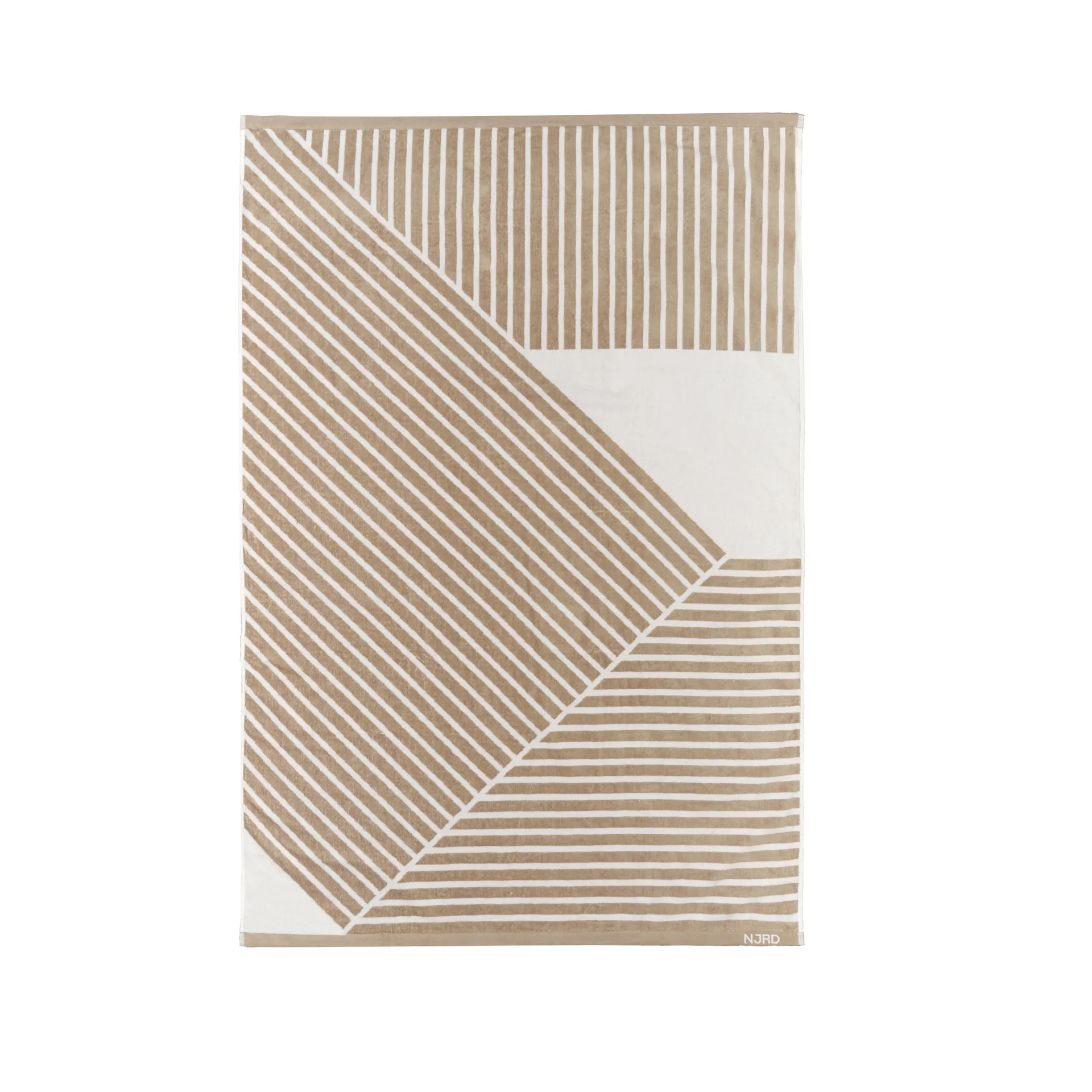 Serviette de bain rayée 100x150 cm, Beige NJRD