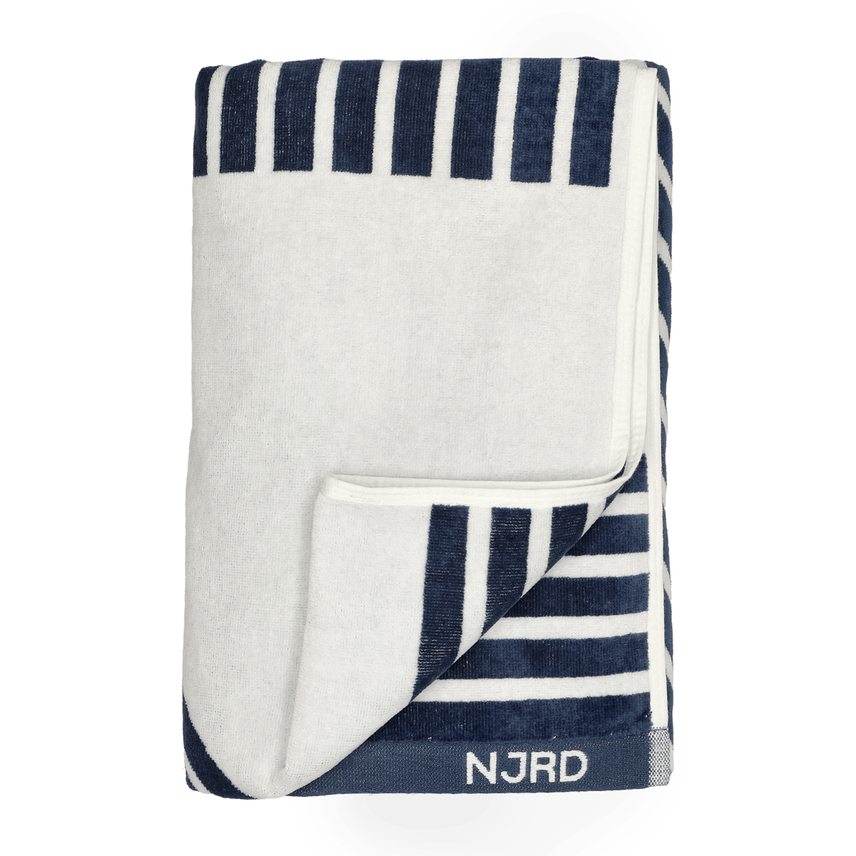 NJRD Serviette de bain rayée 100x150 cm Bleu | Design Scandinave | Serviettes de bain | Bleu