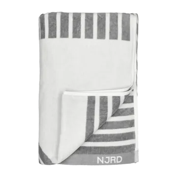 Serviette de bain rayée 100x150 cm - Gris - NJRD