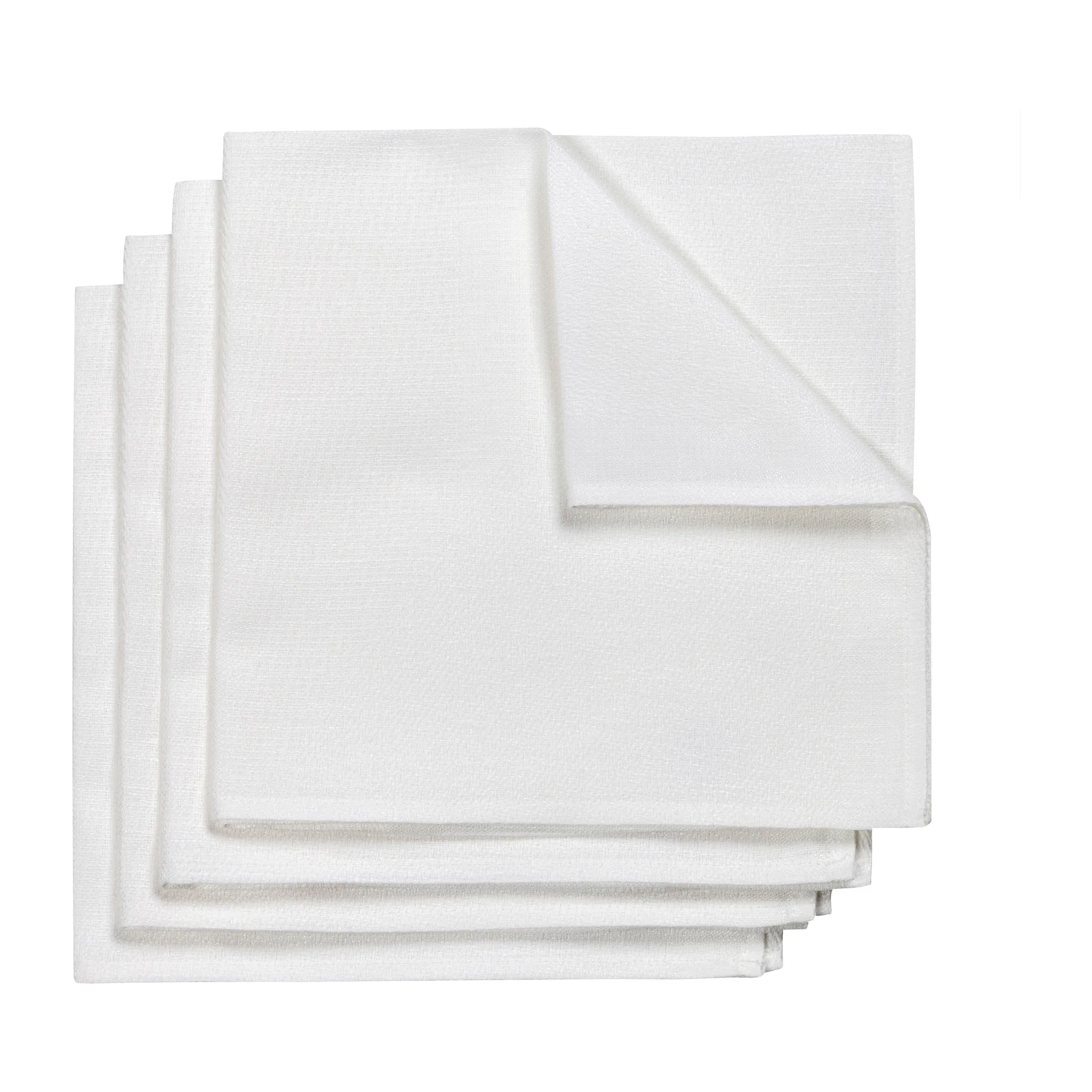 Serviette Metric 47x47 cm Lot de 4, Blanc NJRD