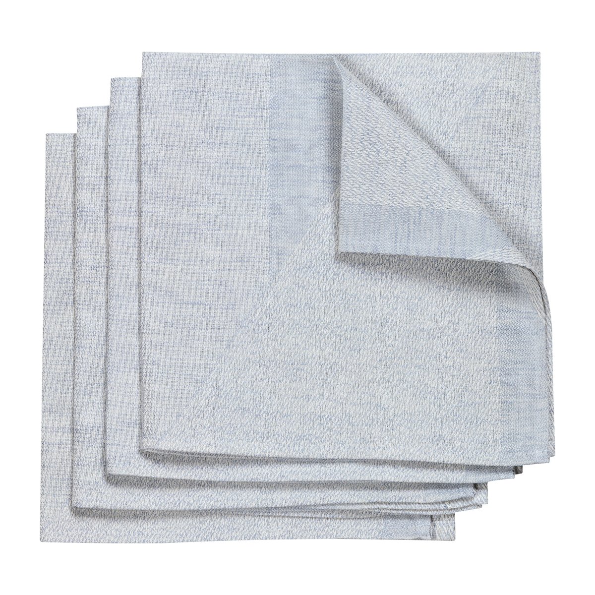 NJRD Serviette Metric 47x47 cm Lot de 4 Bleu-blanc | Design Scandinave | Serviettes en lin & en coton | Bleu