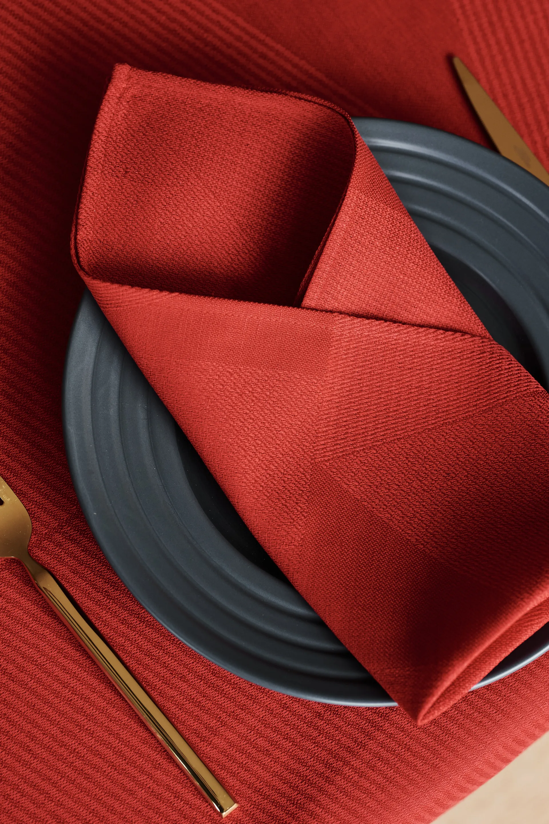 Serviette Metric 47x47 cm Lot de 4, Rouge NJRD