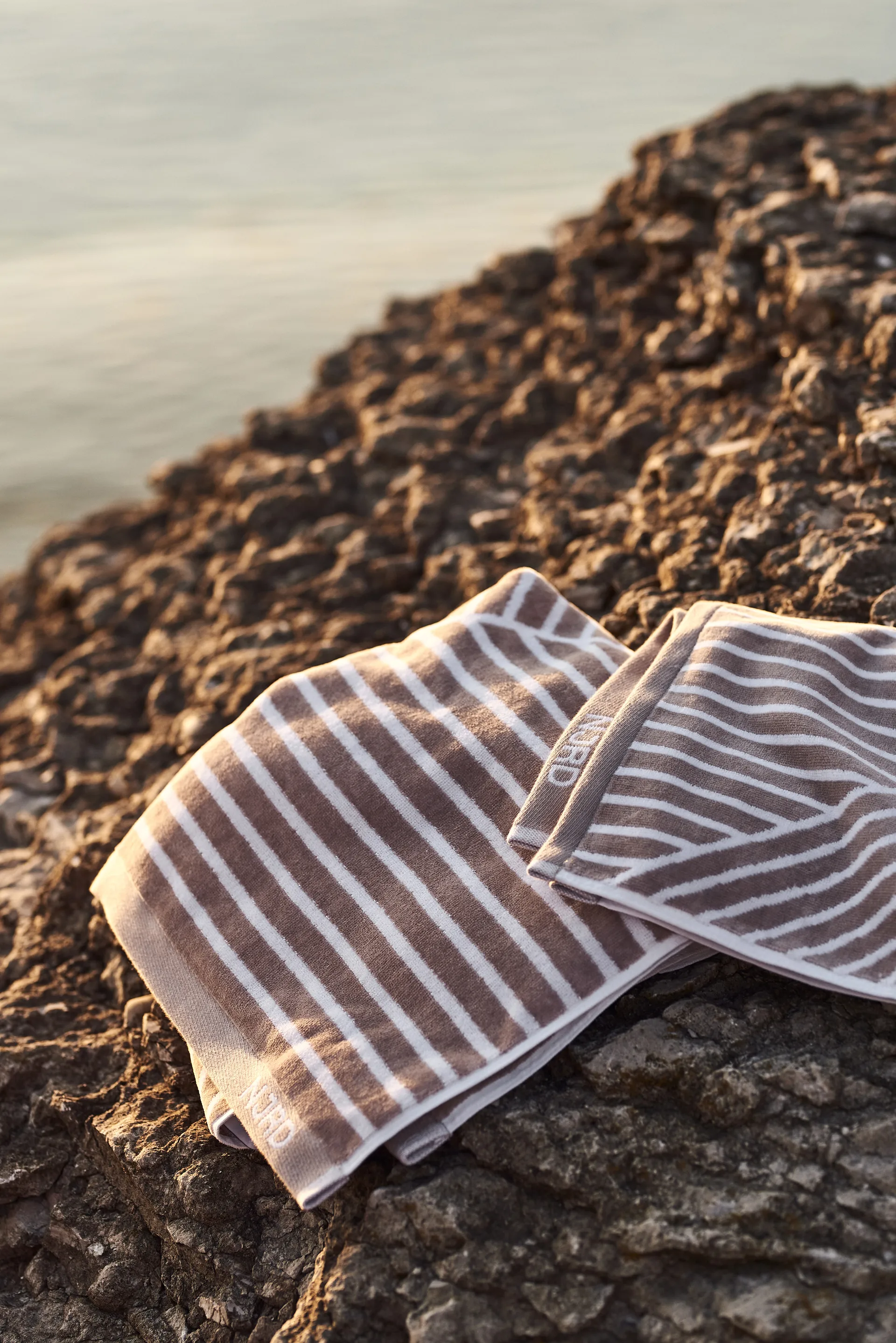 Serviette Stripes 50x70 cm , Beige NJRD