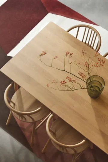 Table à manger VIOR 120 cm + chaise lot de 4 – Chêne laqué‑naturel - NJRD