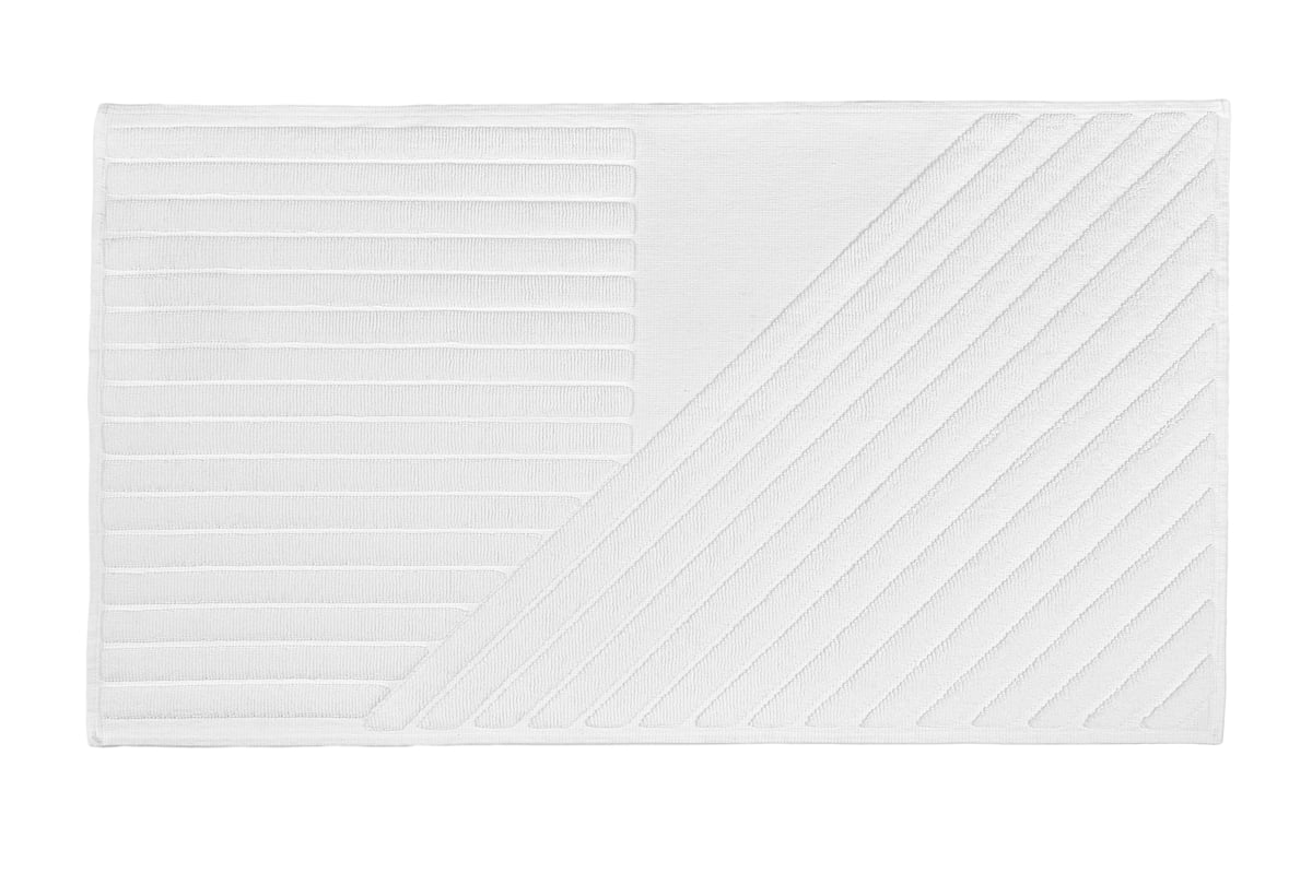 NJRD Tapis de salle de bain Stripes 50x90 cm Blanc | Design Scandinave | Tapis de bain | Blanc