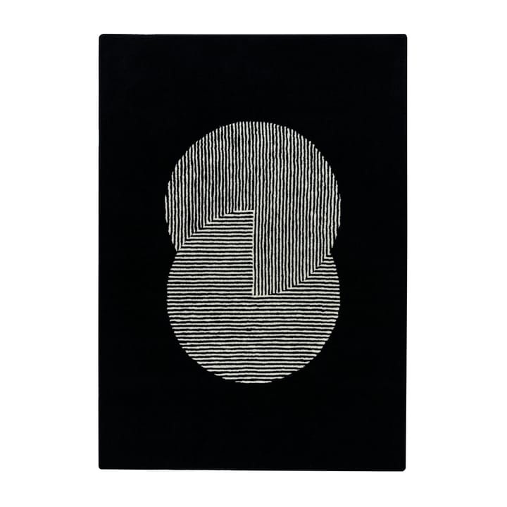 Tapis en laine Circles noir - 170x240 cm - NJRD