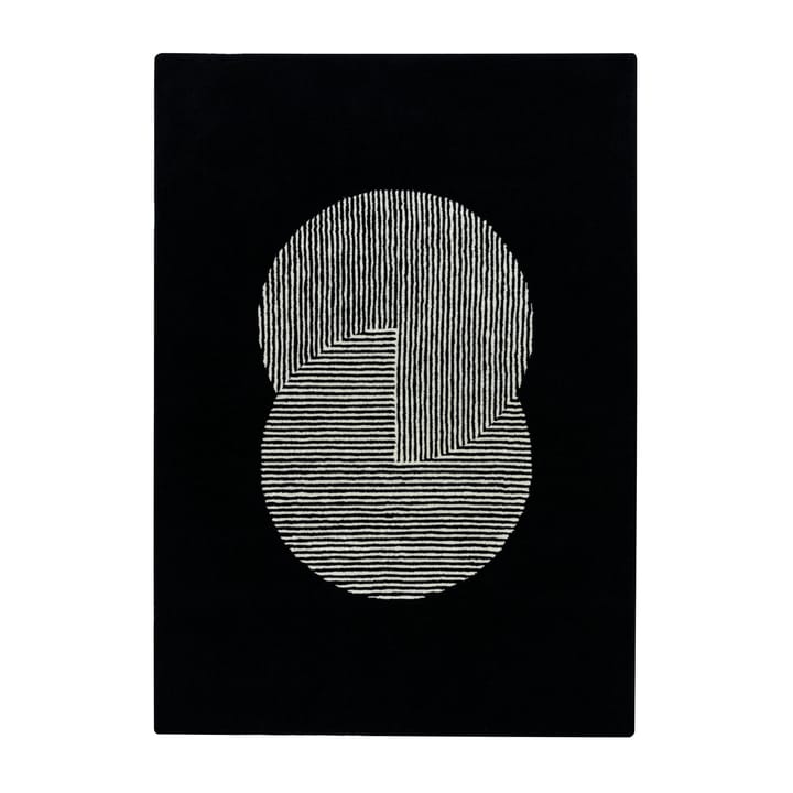 Tapis en laine Circles noir - 170x240 cm - NJRD