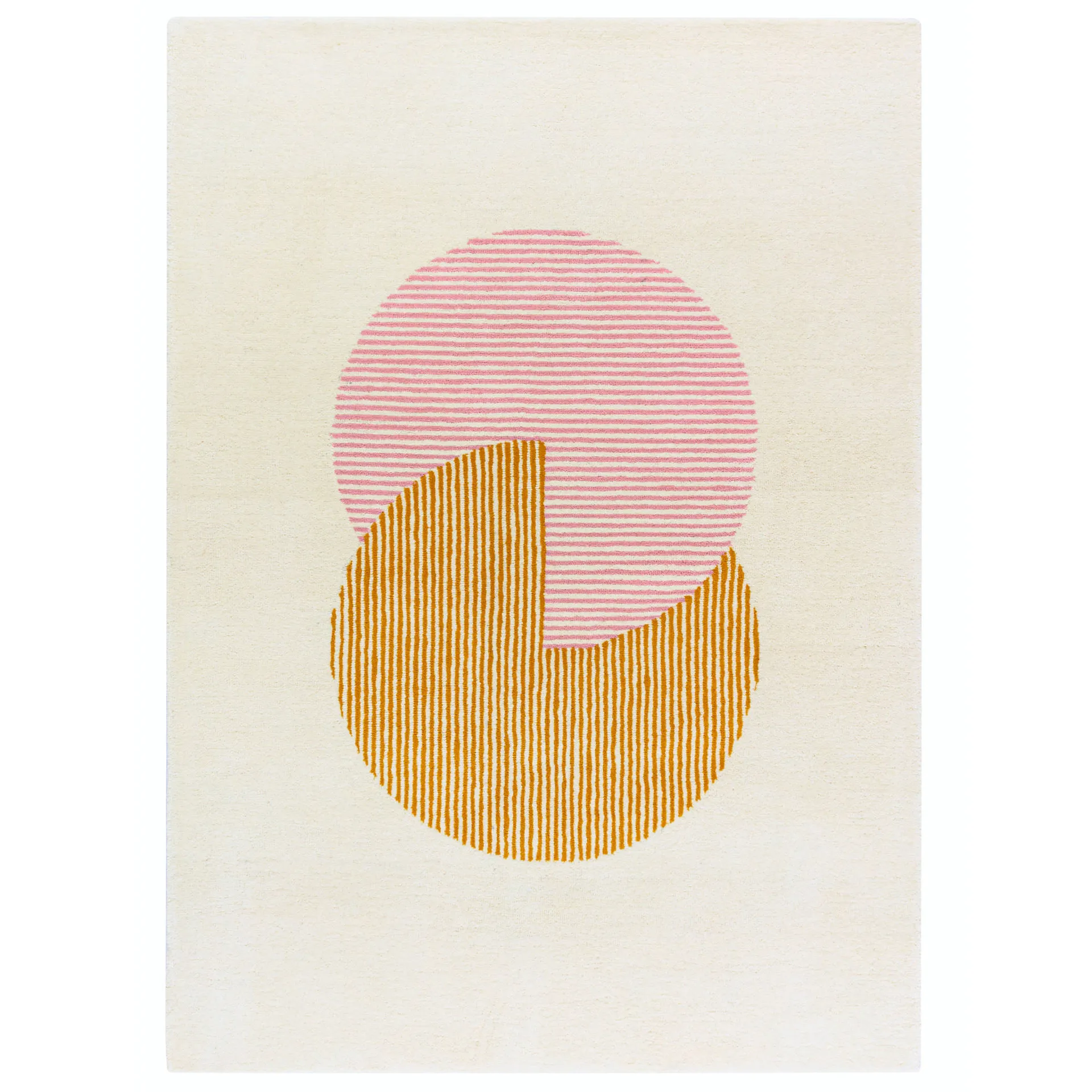 Tapis en laine Circles Rose, 200x300 cm NJRD