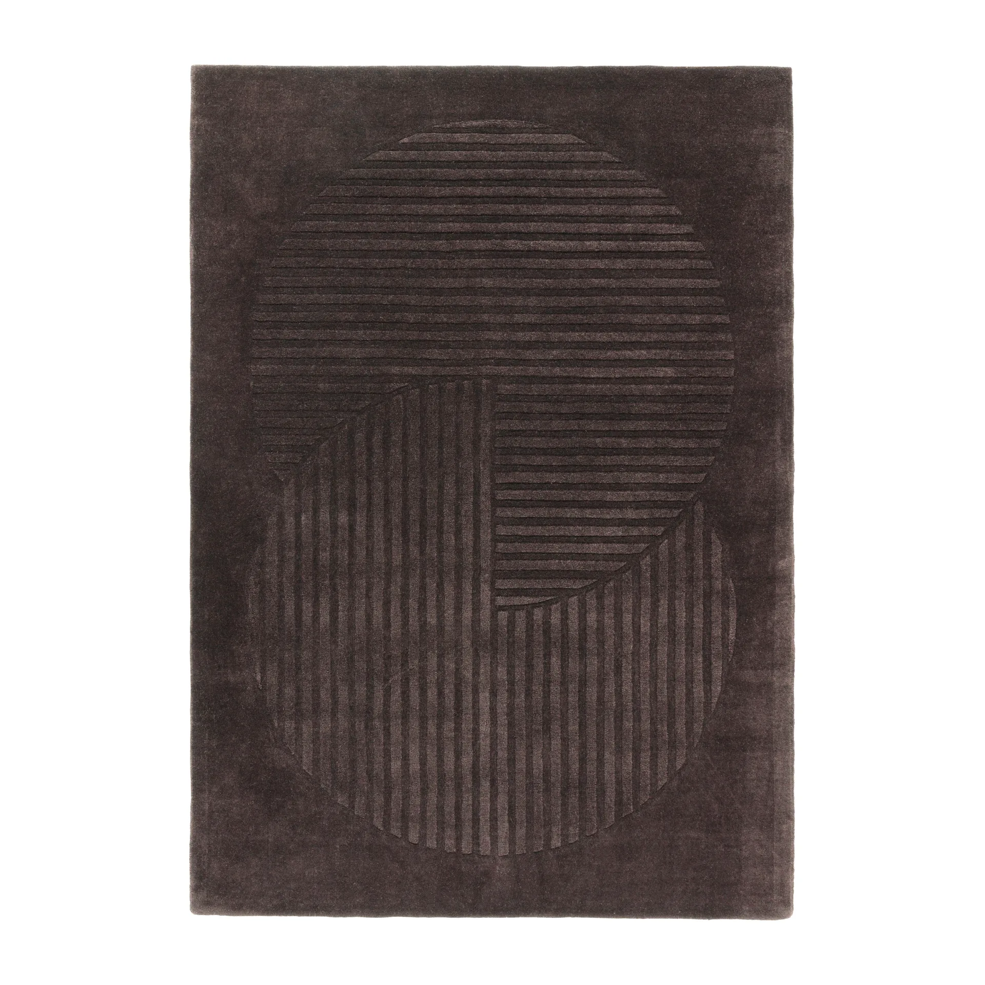 Tapis en laine Levels circles marron, 170x240 cm NJRD