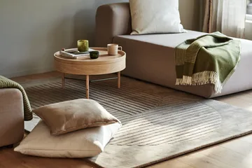Tapis en laine Levels Circles - Taupe, 170x240 cm - NJRD