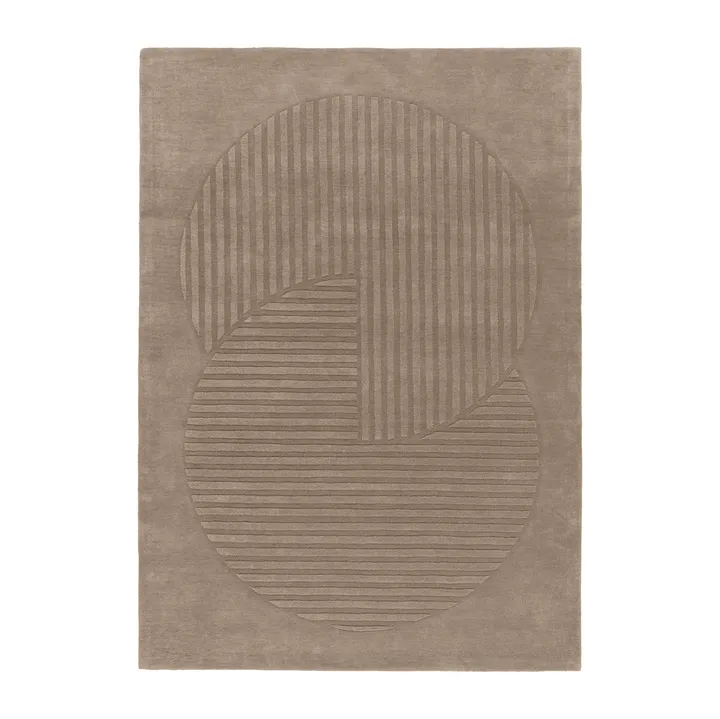 Tapis en laine Levels Circles - Taupe, 170x240 cm - NJRD