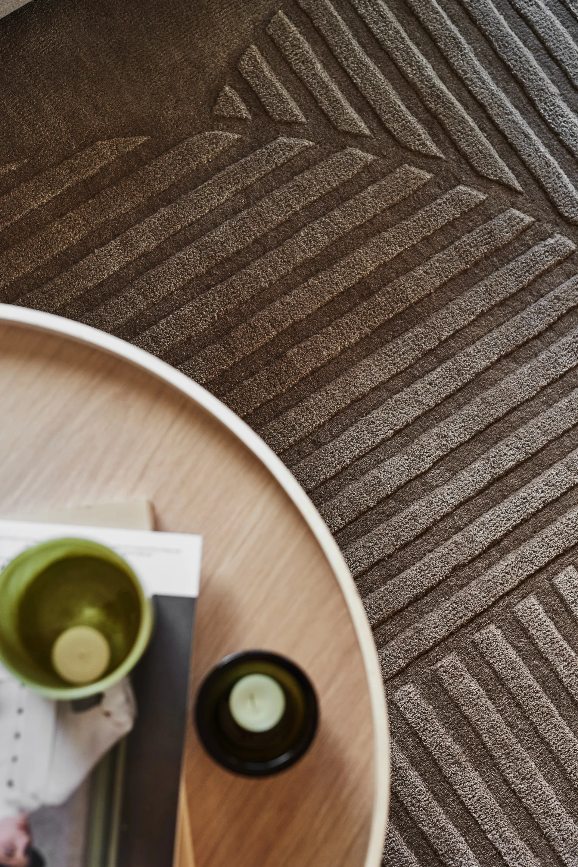 Tapis en laine Levels Circles, Taupe, 170x240 cm NJRD