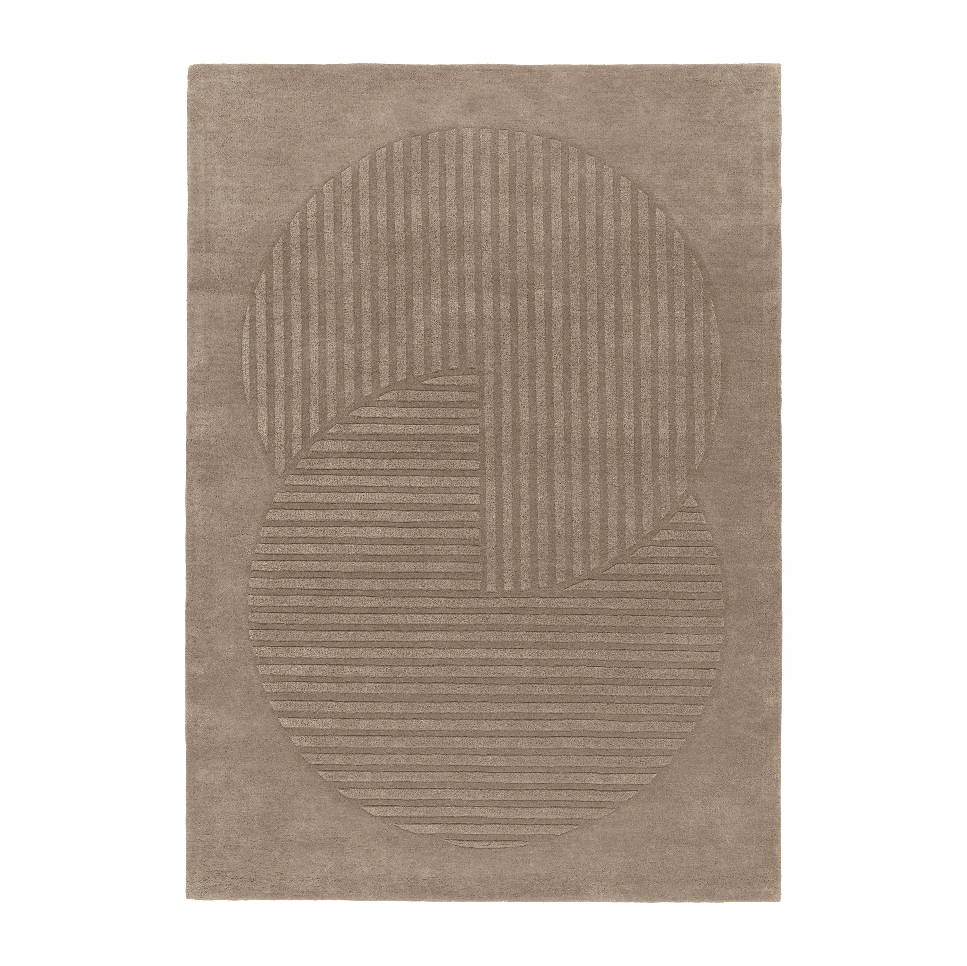 Tapis en laine Levels Circles, Taupe, 200x300 cm NJRD