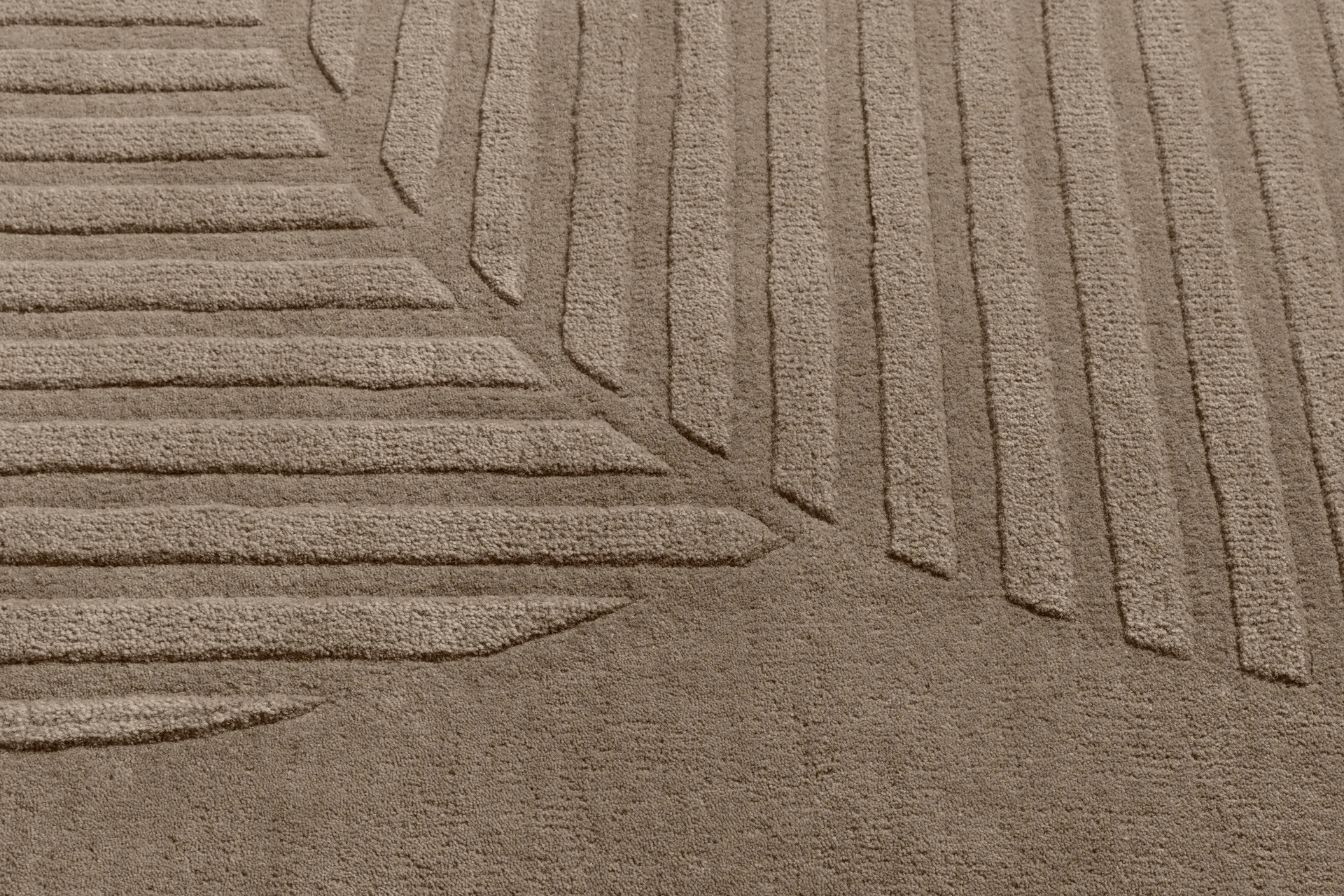 Tapis en laine Levels Circles, Taupe, 200x300 cm NJRD