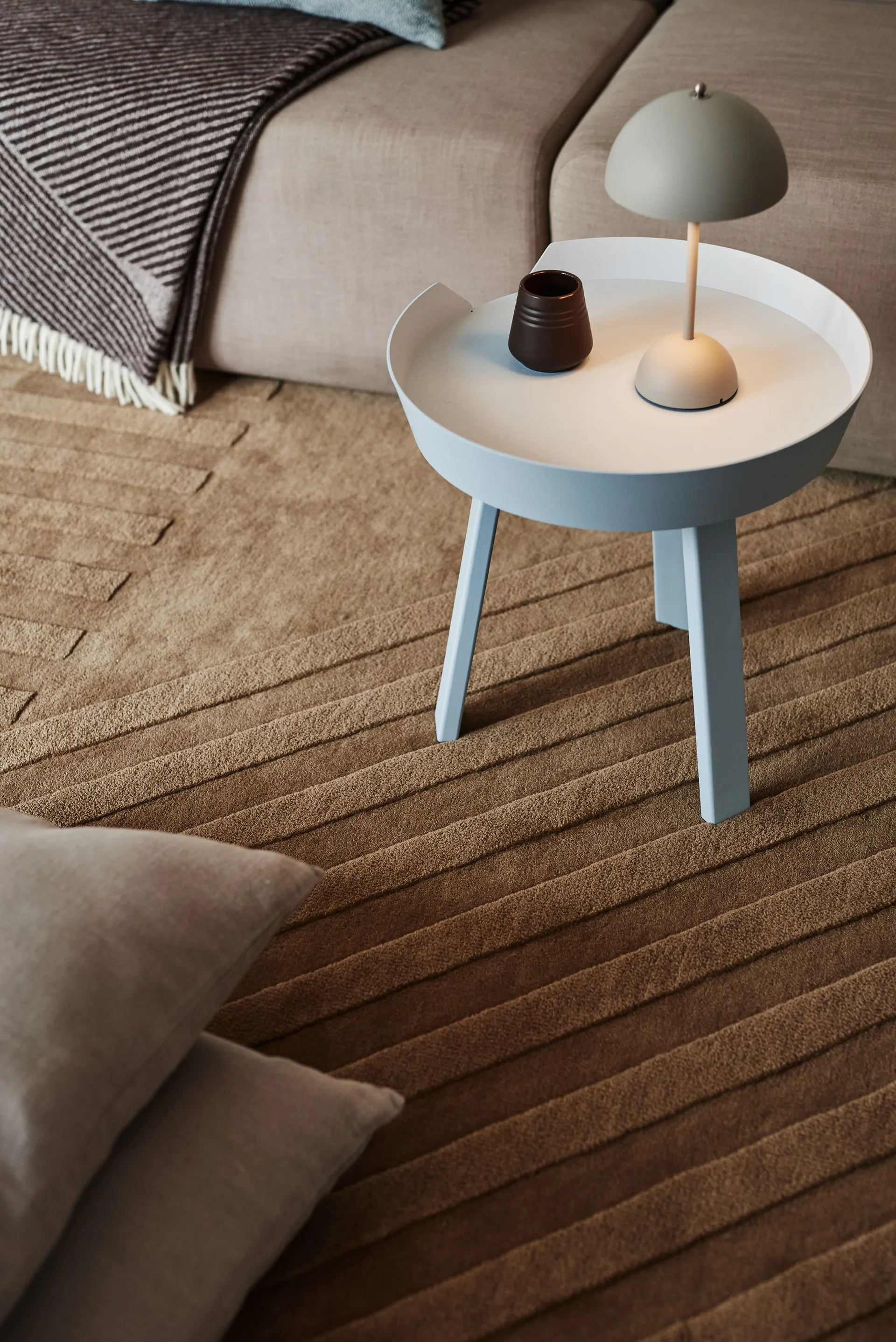 Tapis en laine Levels stripes beige, 170x240 cm NJRD
