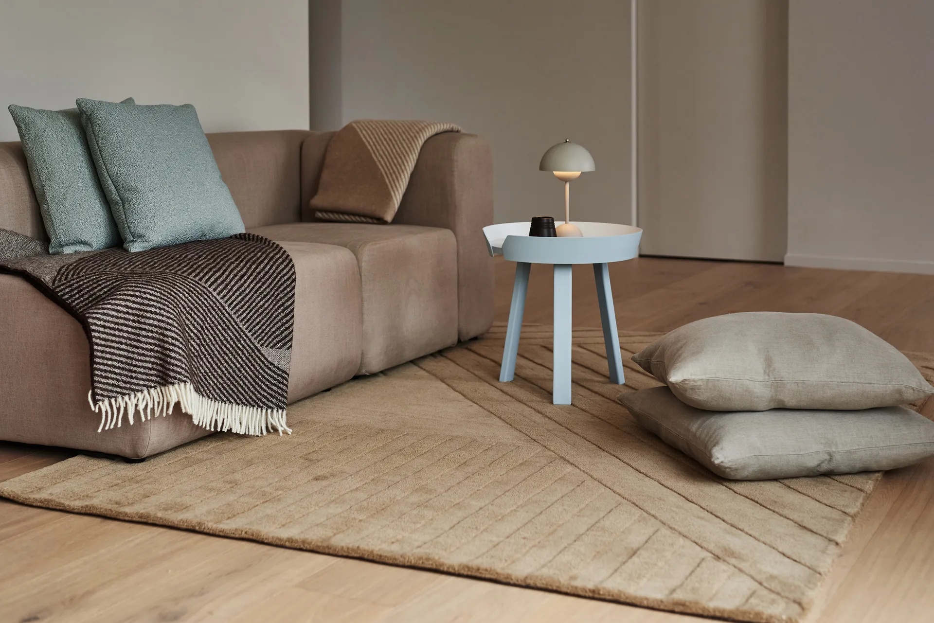 Tapis en laine Levels stripes beige, Stripes beige, 170x240 cm NJRD