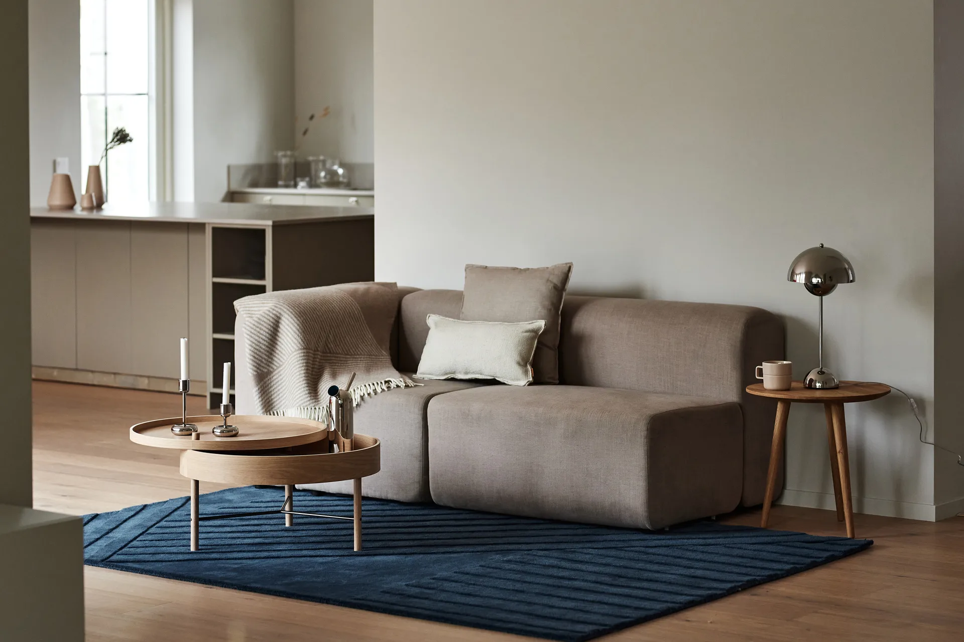 Tapis en laine Levels stripes bleu, 170x240 cm NJRD