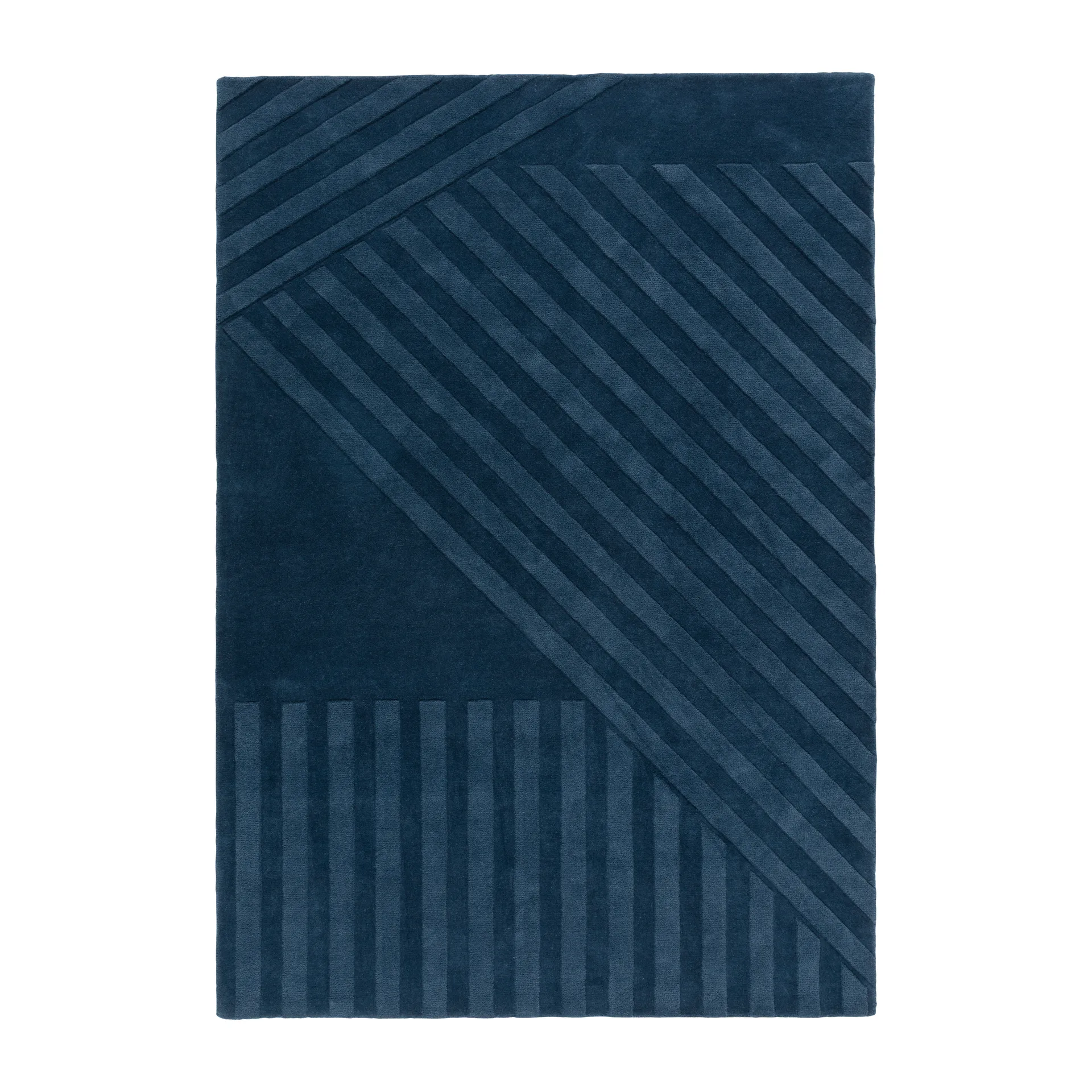 Tapis en laine Levels stripes bleu, 170x240 cm NJRD
