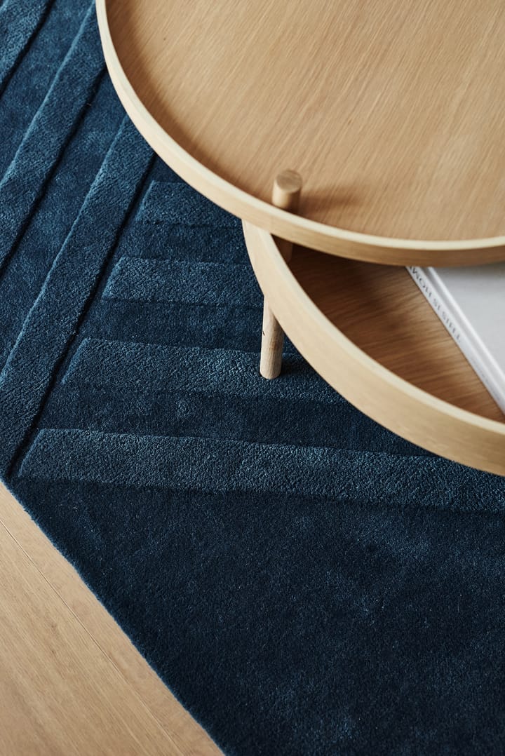 Tapis en laine Levels stripes bleu - 170x240 cm - NJRD