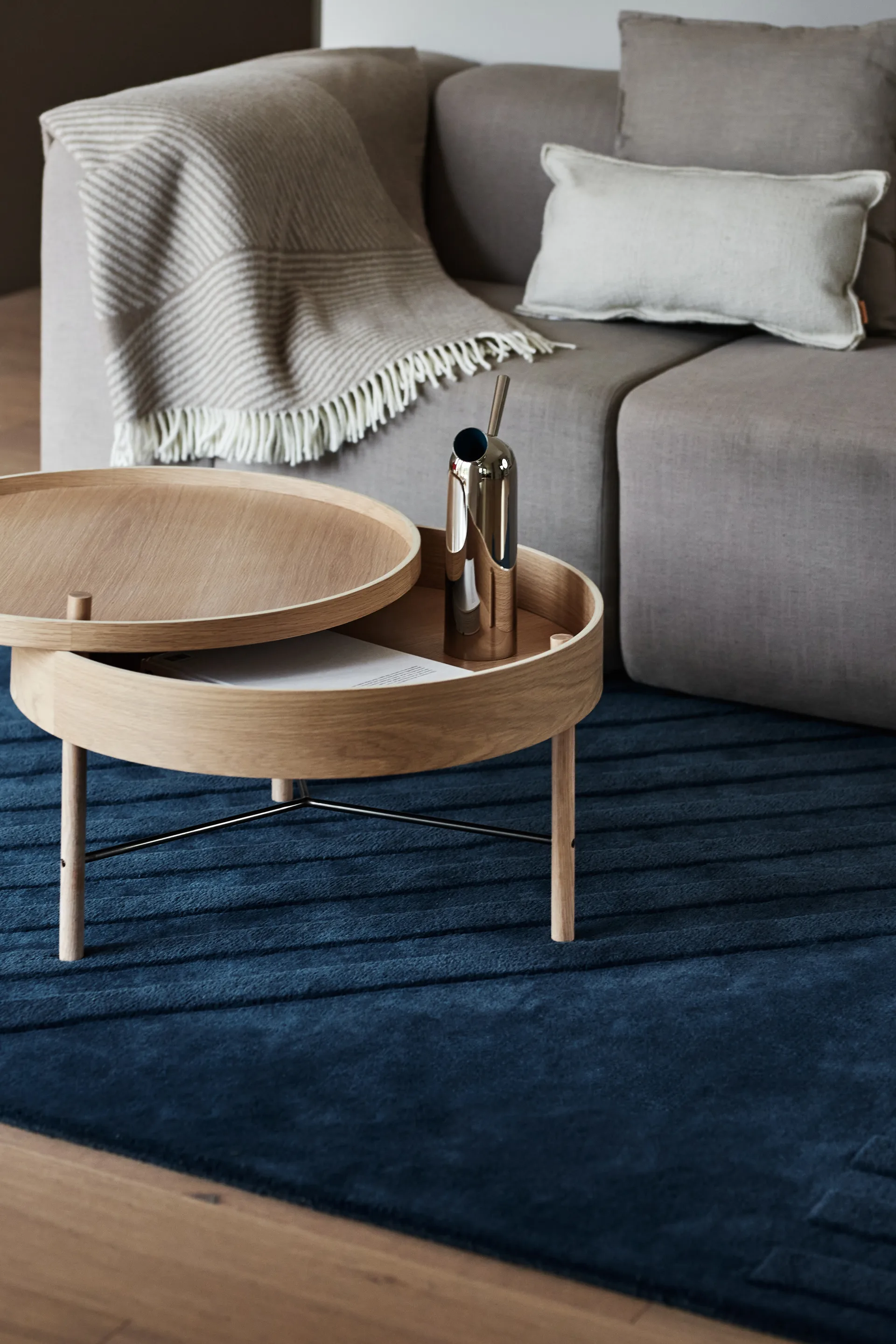 Tapis en laine Levels stripes bleu, 200x300 cm NJRD