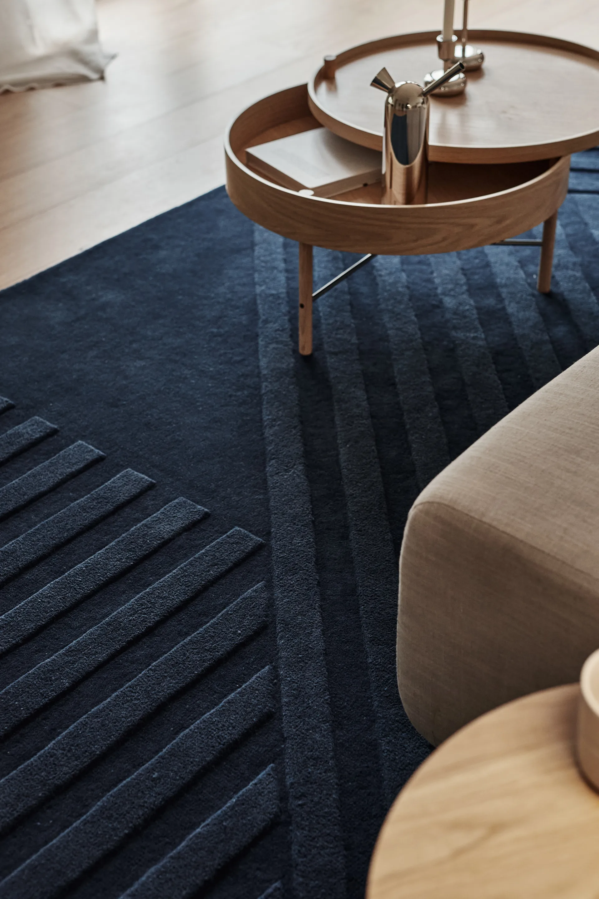 Tapis en laine Levels stripes bleu, 200x300 cm NJRD