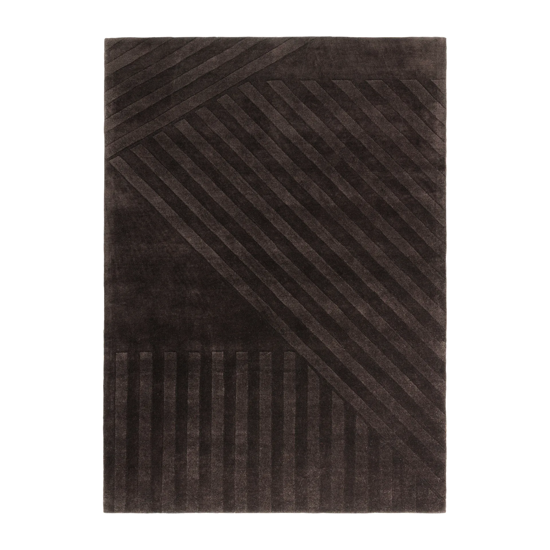 Tapis en laine Levels stripes marron, 200x300 cm NJRD