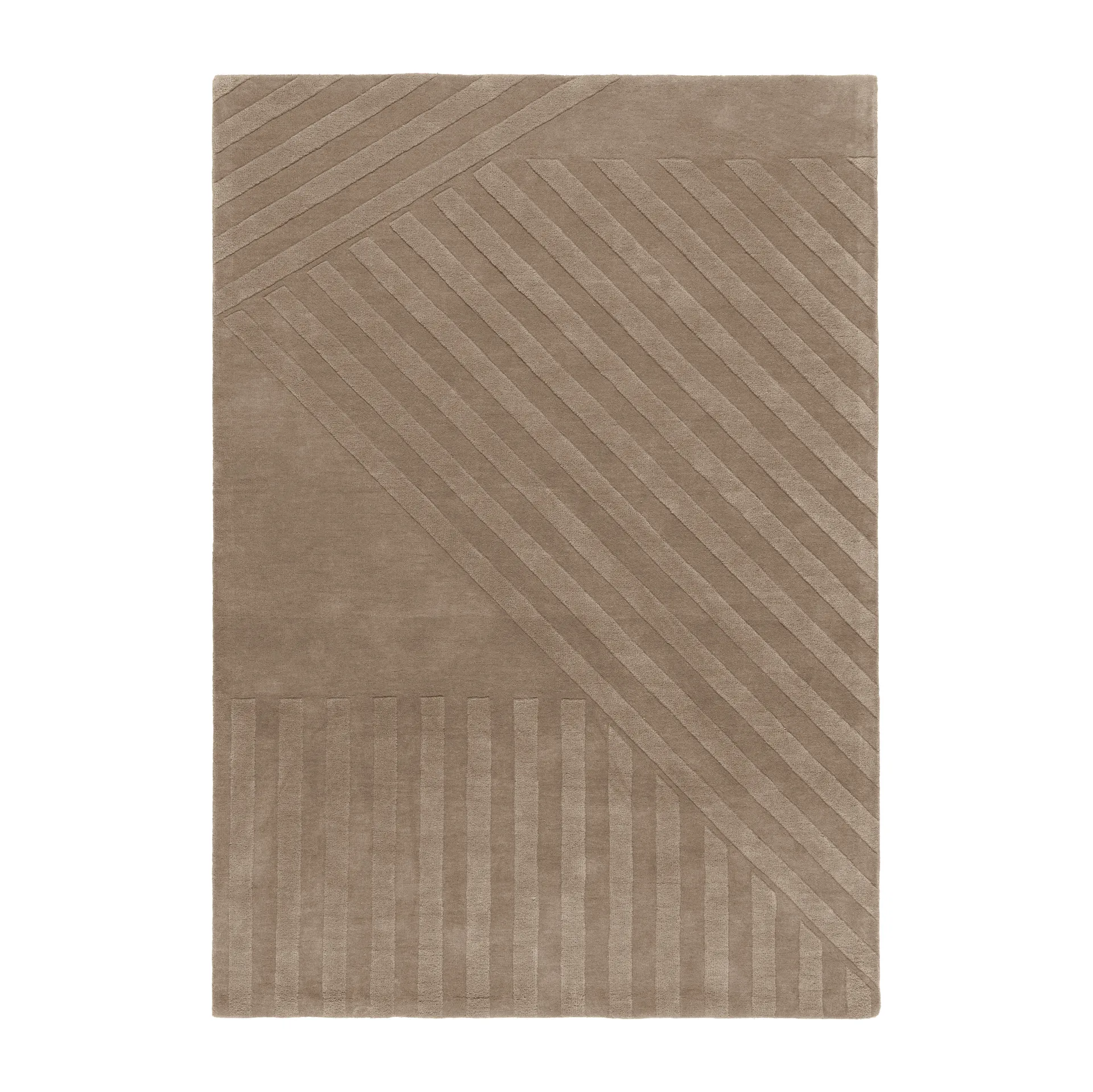 Tapis en laine Levels stripes taupe, 170x240 cm NJRD