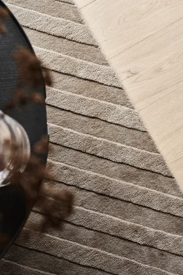 Tapis en laine Levels stripes taupe - 170x240 cm - NJRD
