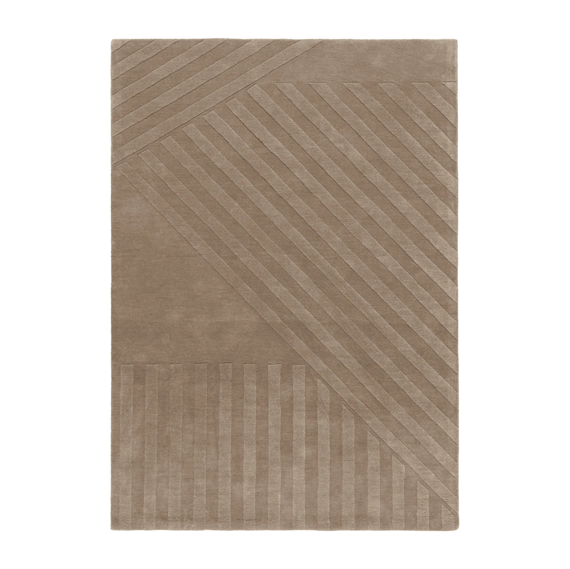Tapis en laine Levels stripes taupe, 200x300 cm NJRD