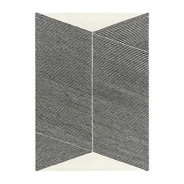 Tapis en laine Rectangles blanc nature - 170x240 cm - NJRD
